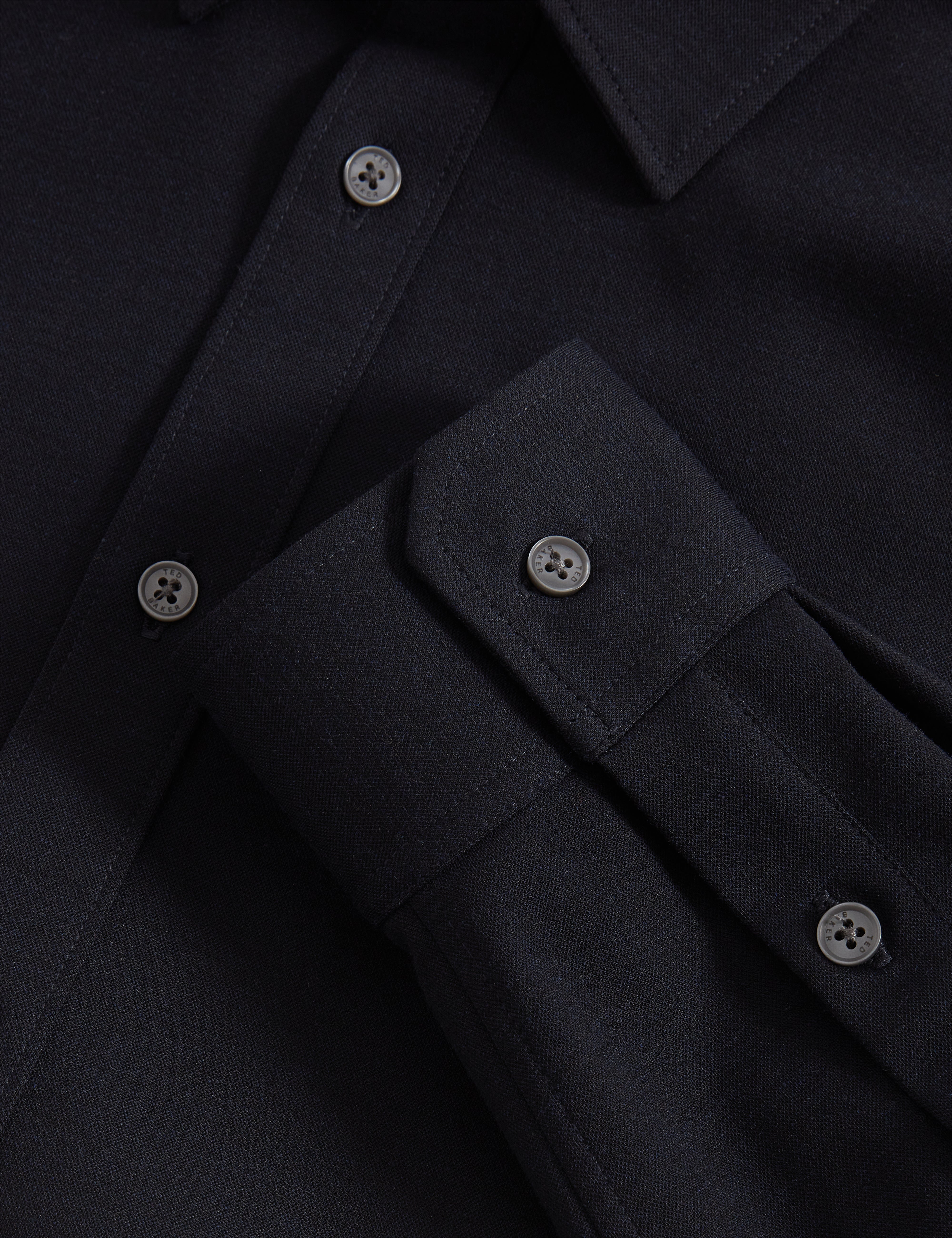 نورتون قميص بمزيج من الصوف لون كحلي