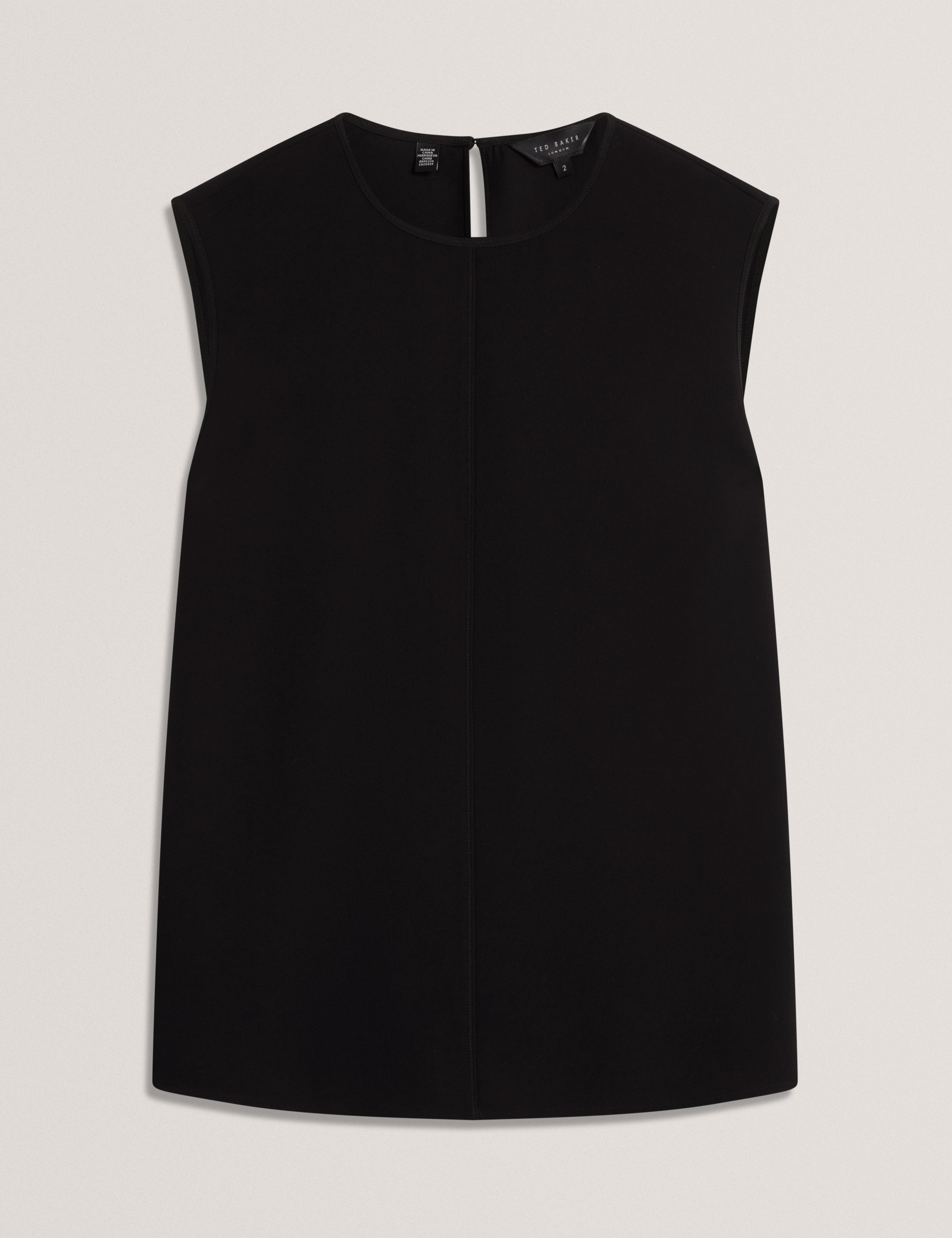 Marmia Sleeveless Top With Piping Detail Black