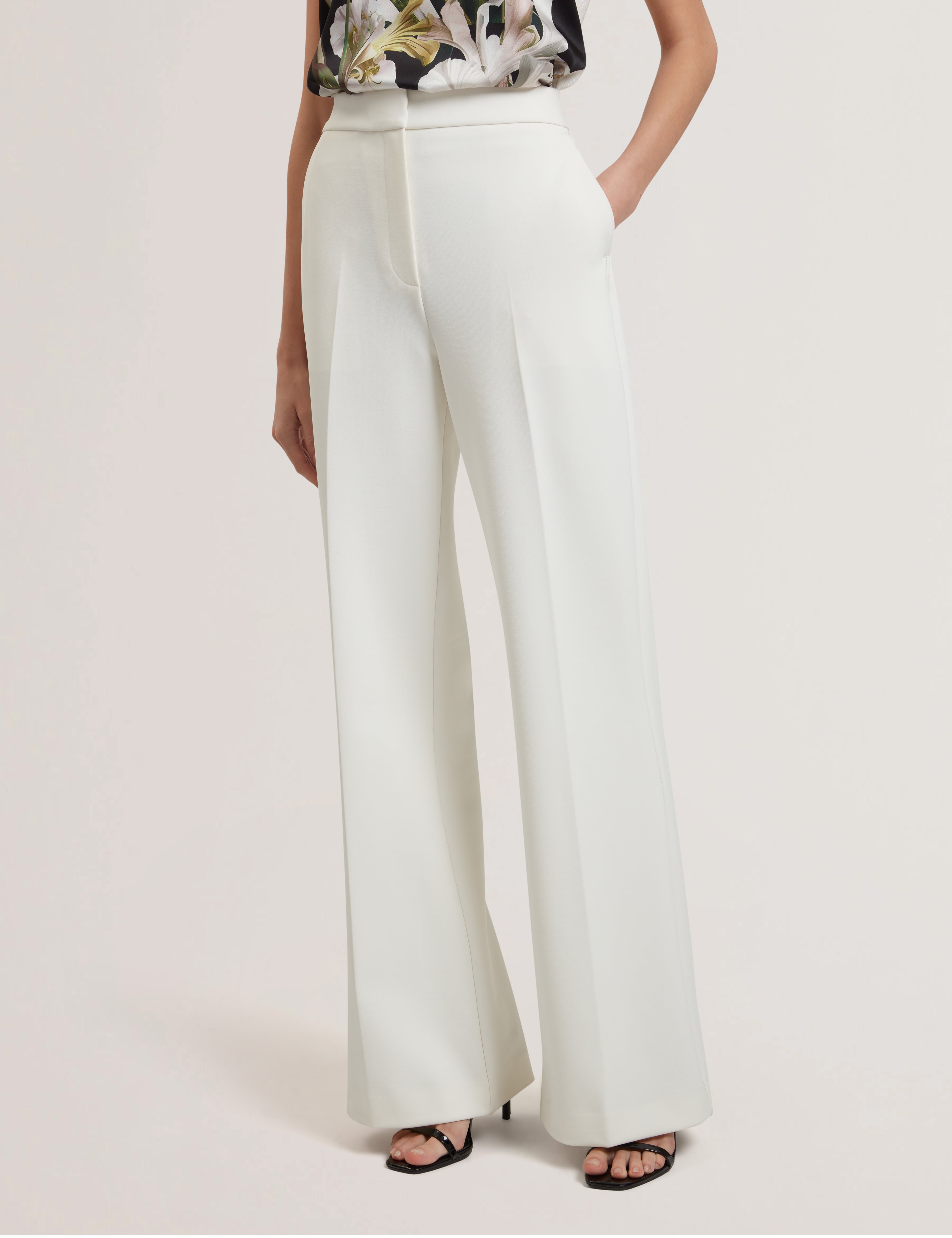 Indriv High Waisted Flare Trouser Ivory