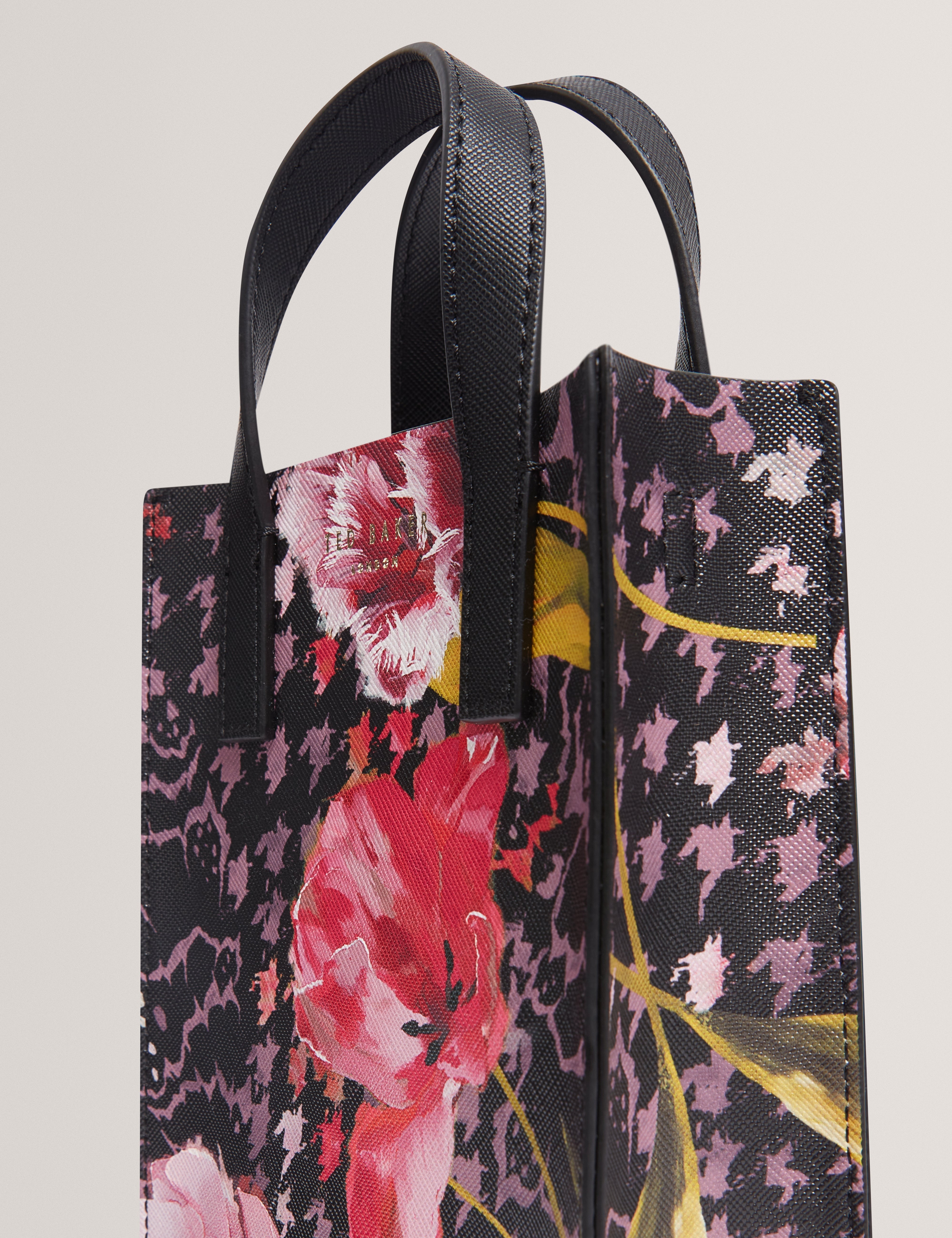 Talura Floral Printed Mini Icon Bag Black