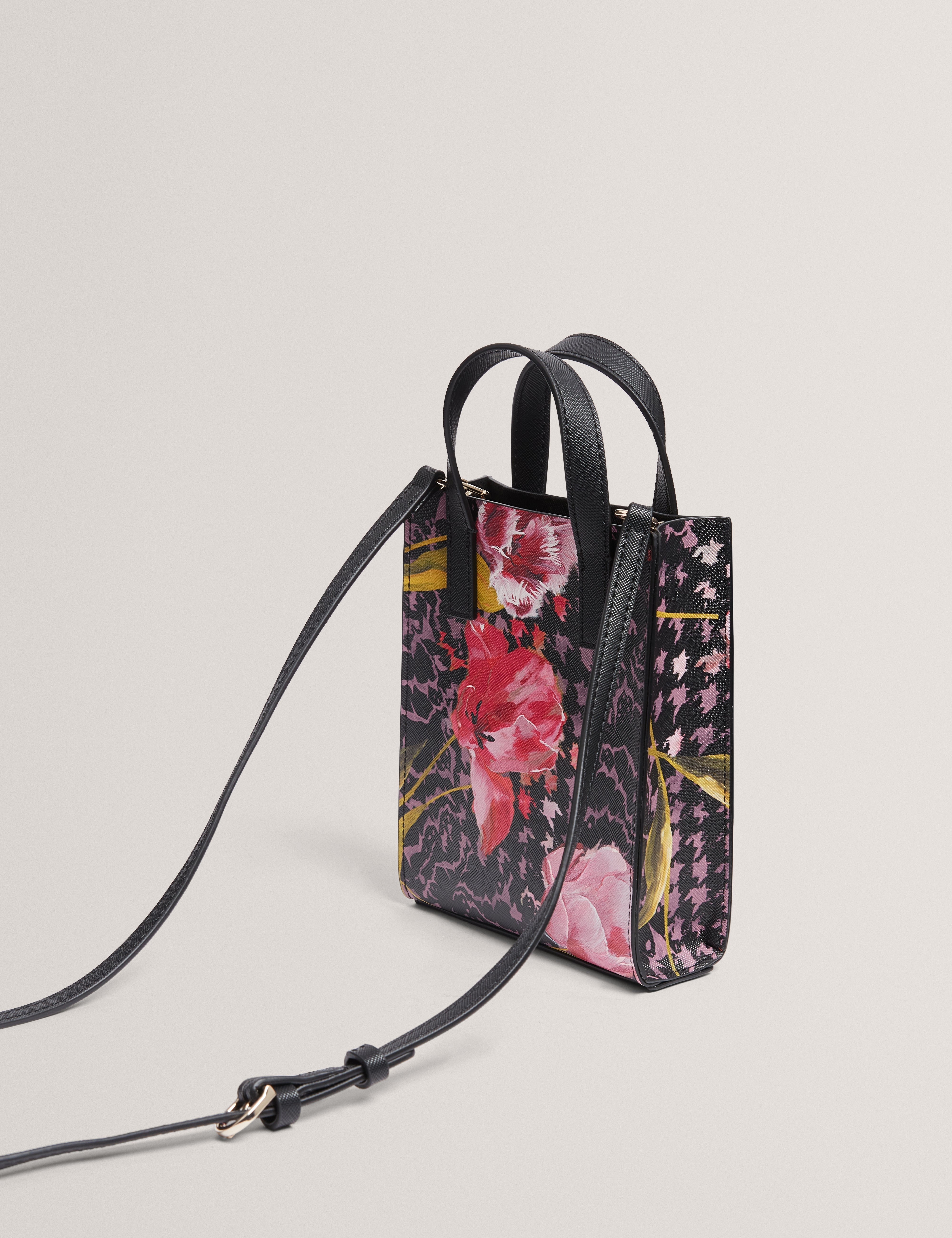 Talura Floral Printed Mini Icon Bag Black