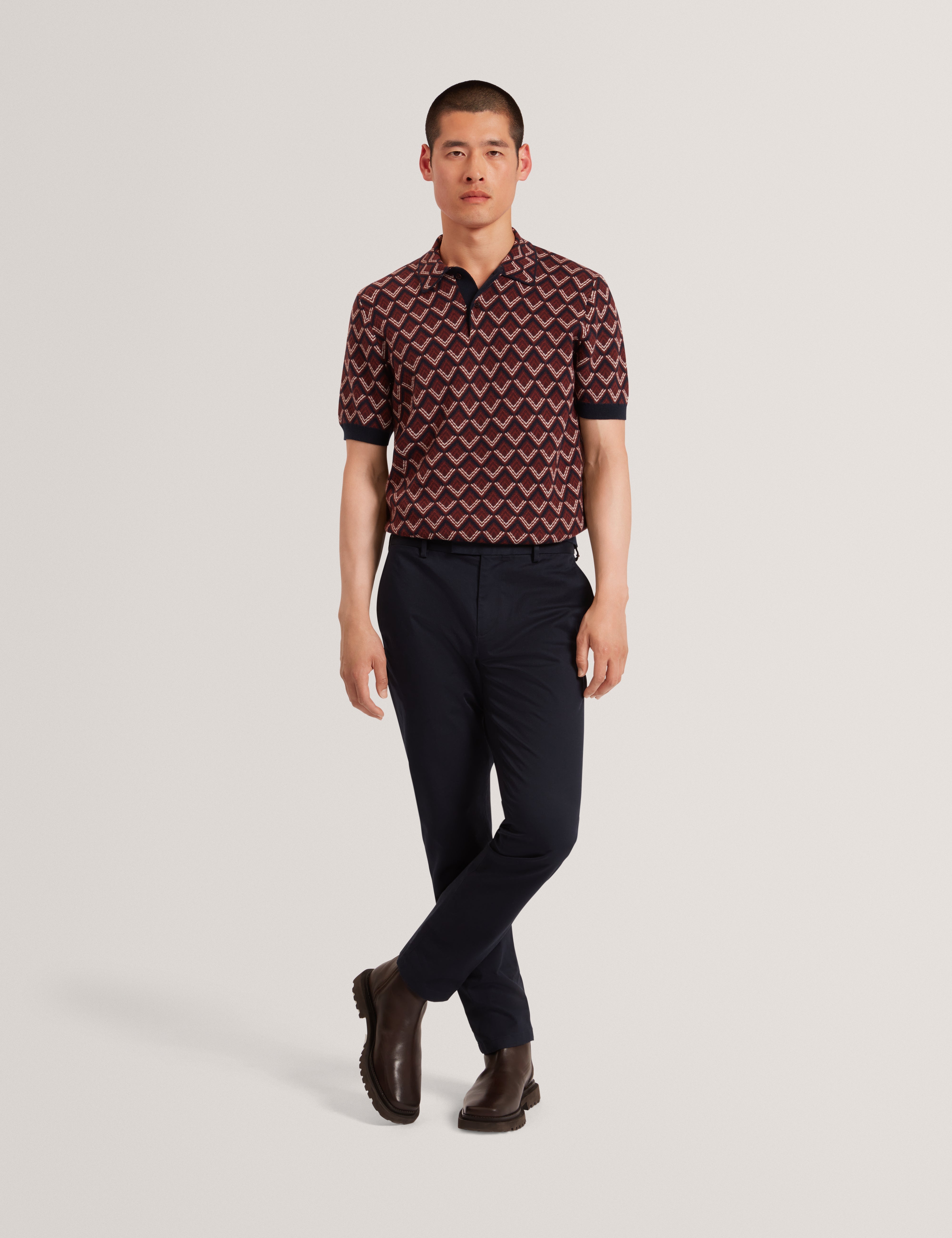 بنطال تشينو مطاطي رفيع من هاوتون باللون الأزرق الداكن