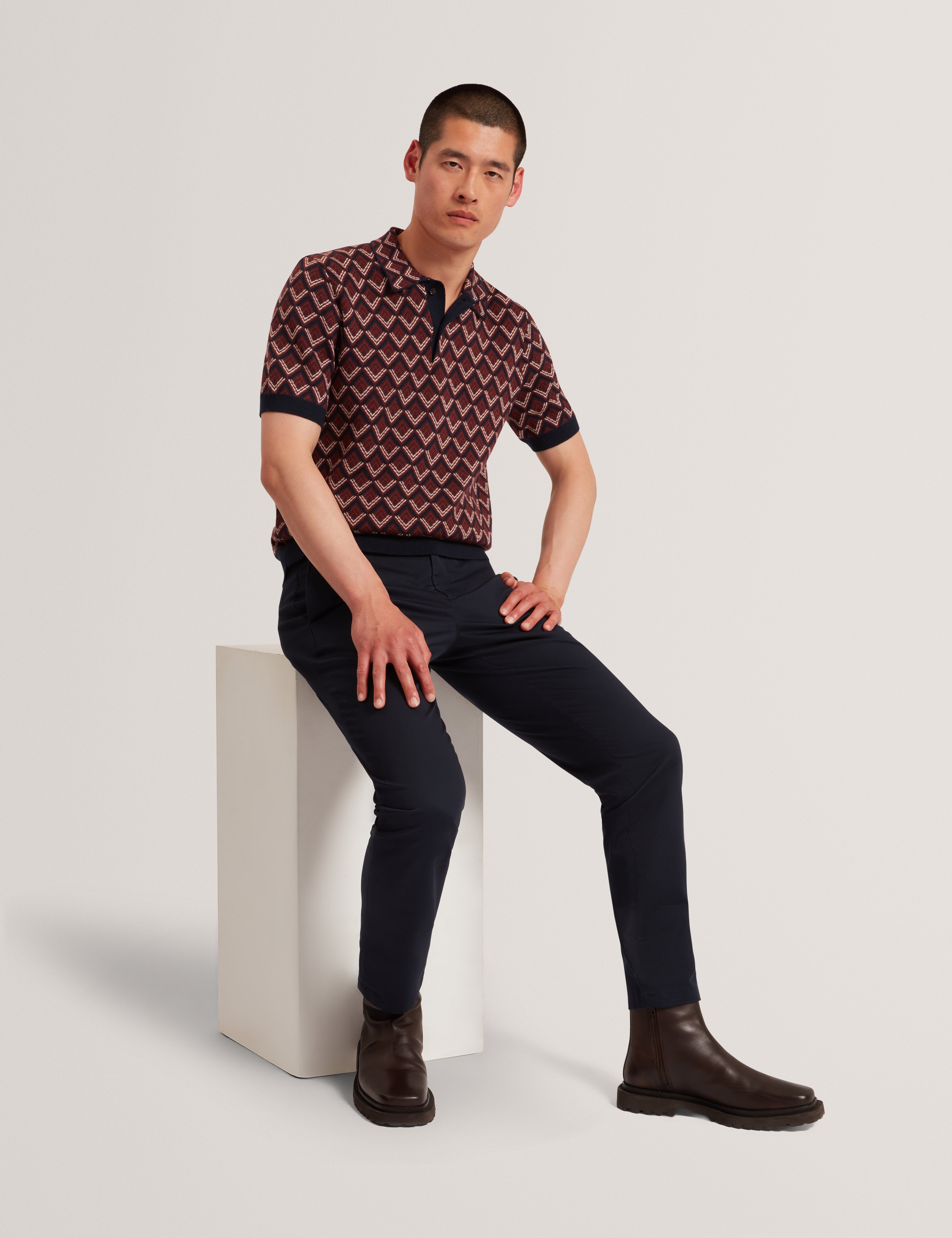 بنطال تشينو مطاطي رفيع من هاوتون باللون الأزرق الداكن