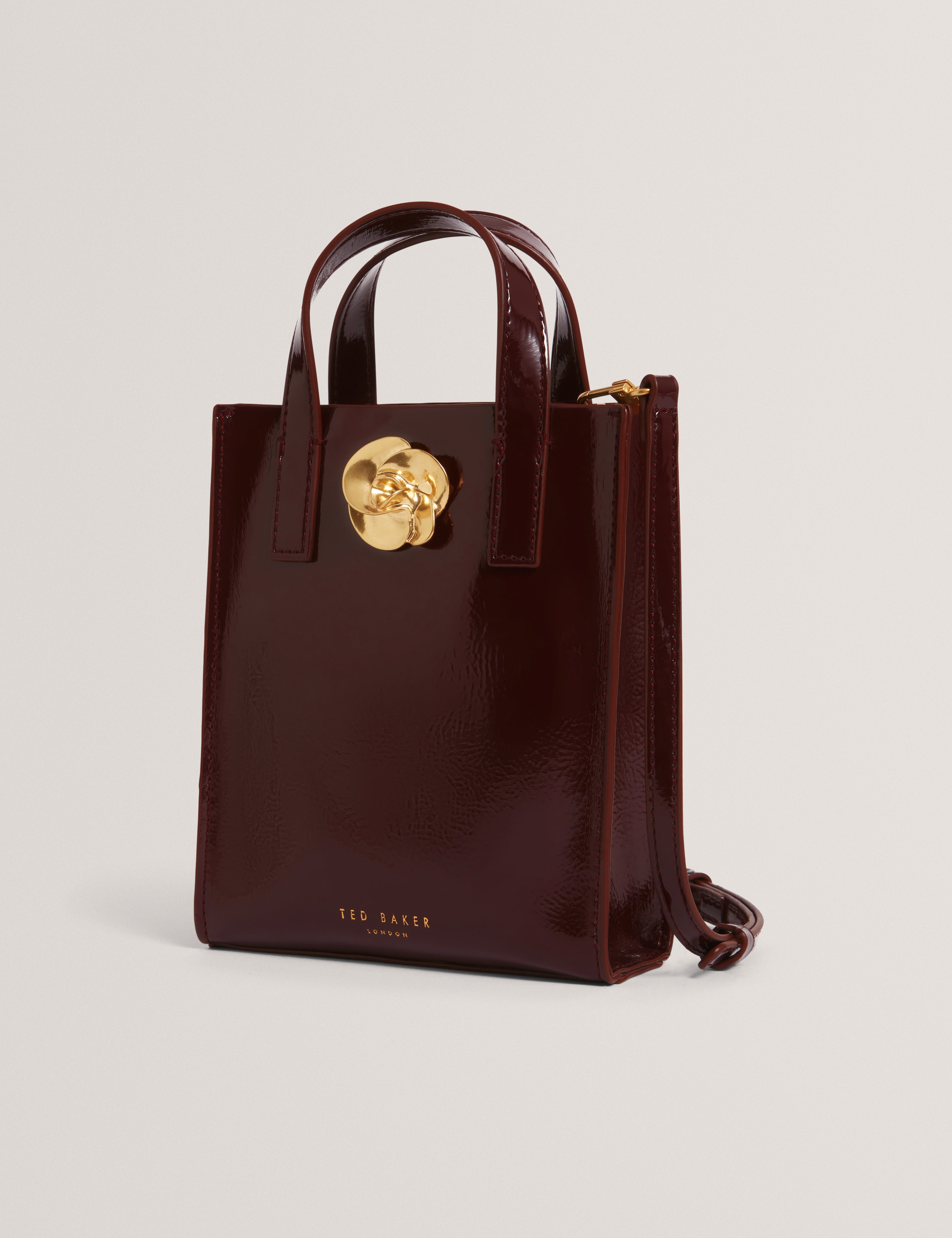 Roseem Rose Detail Crinkle Small Bag Wine