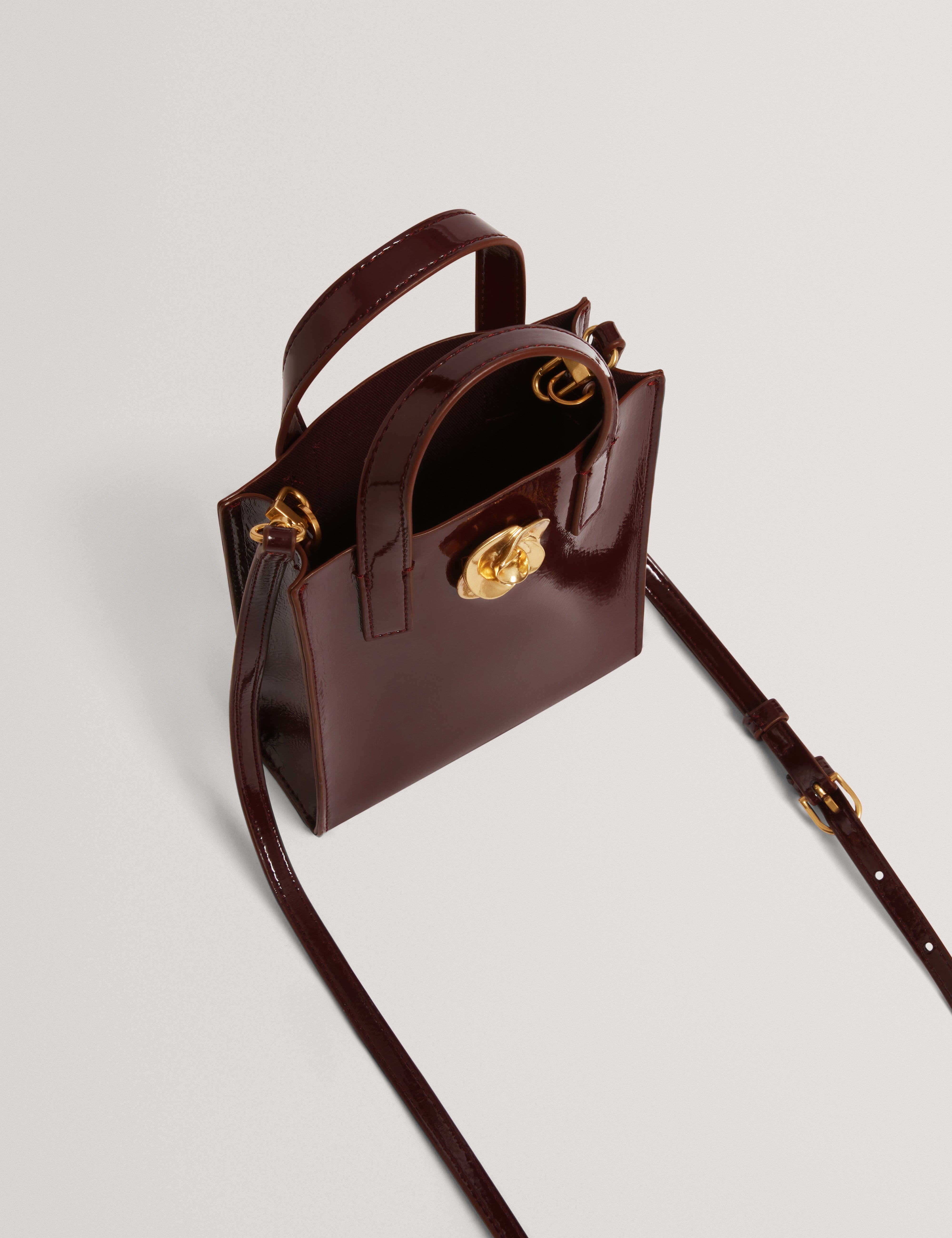 Roseem Rose Detail Crinkle Small Bag Wine