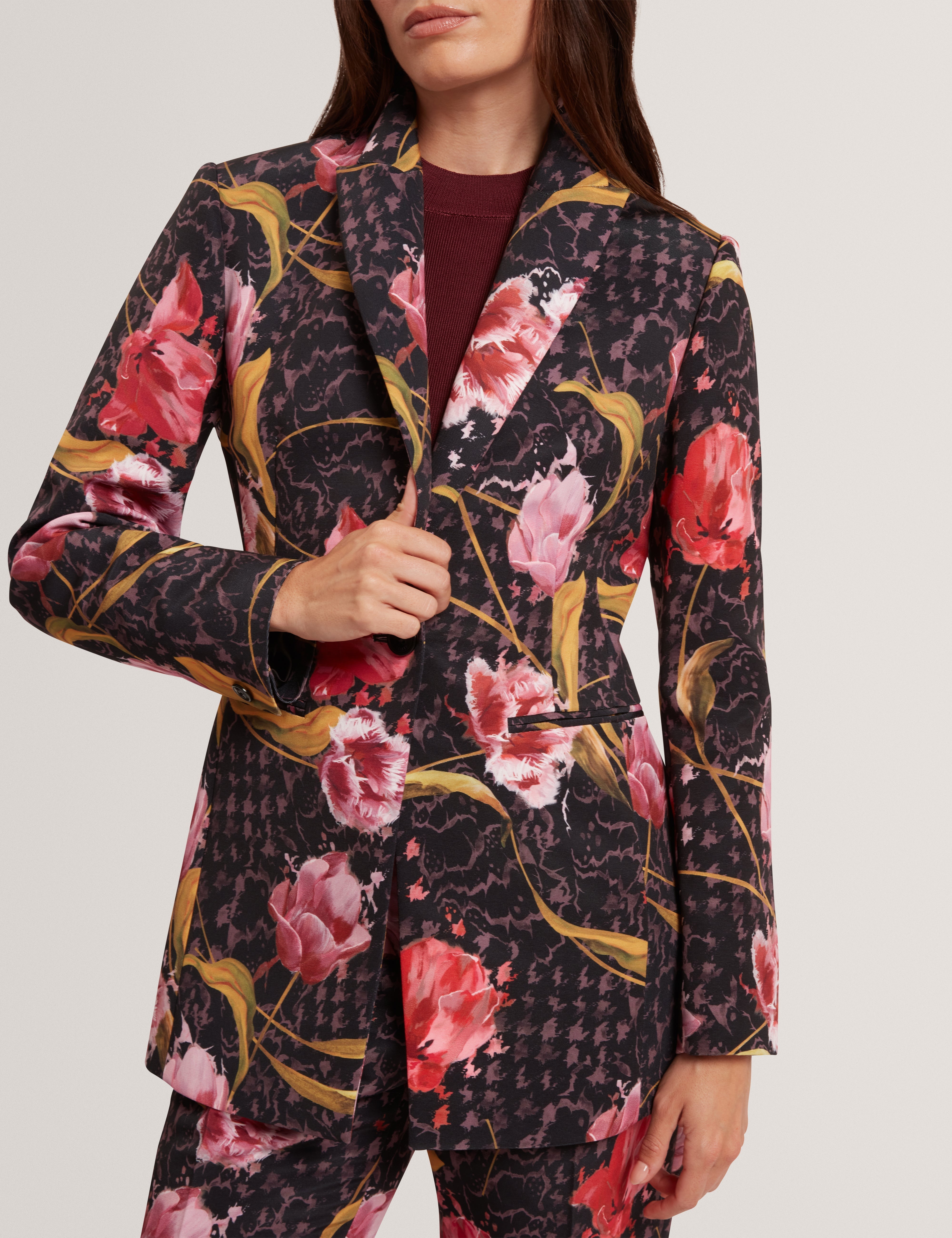 Kwari Tailored Printed Blazer Black