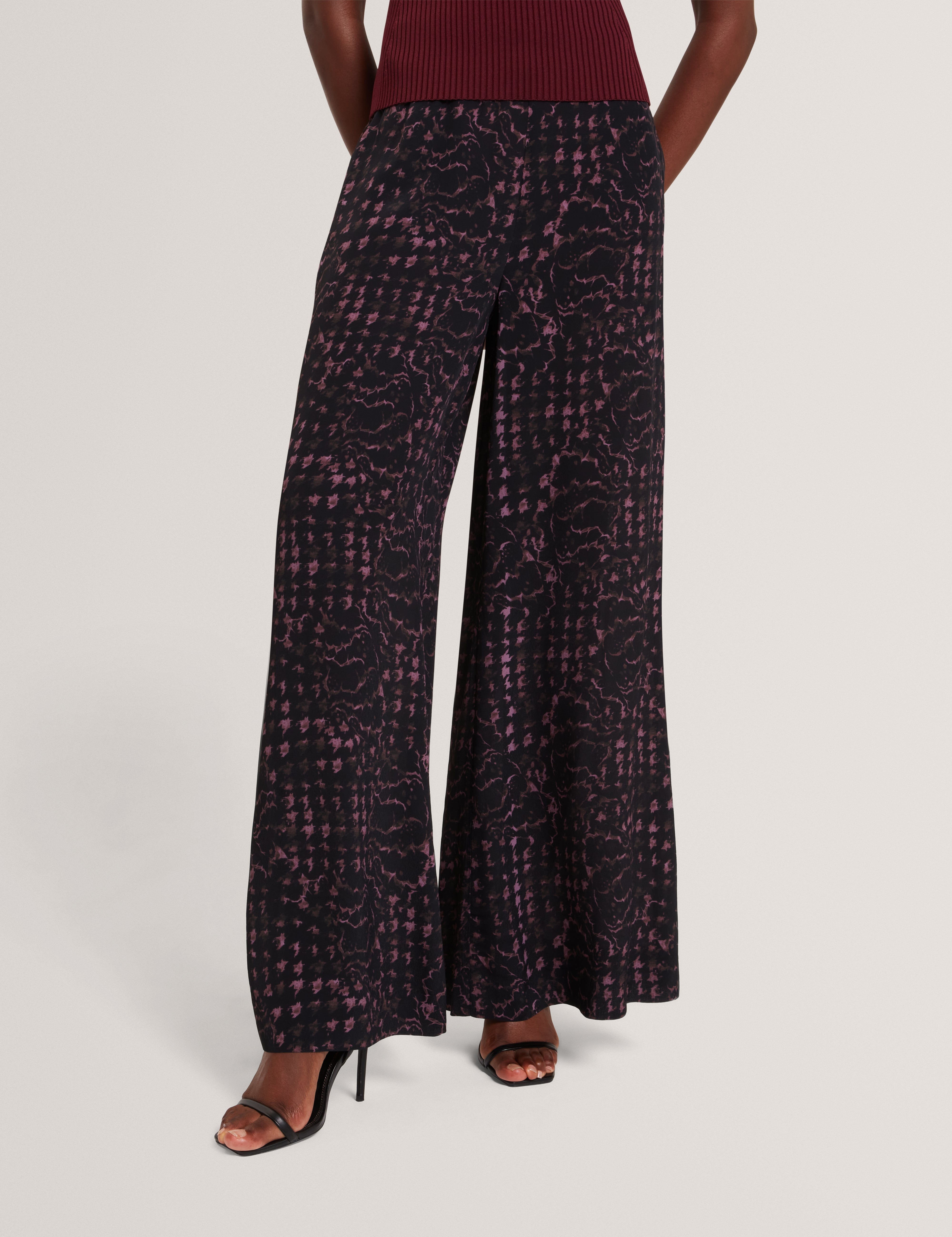 Reecha Printed Wide Leg Trouser Black