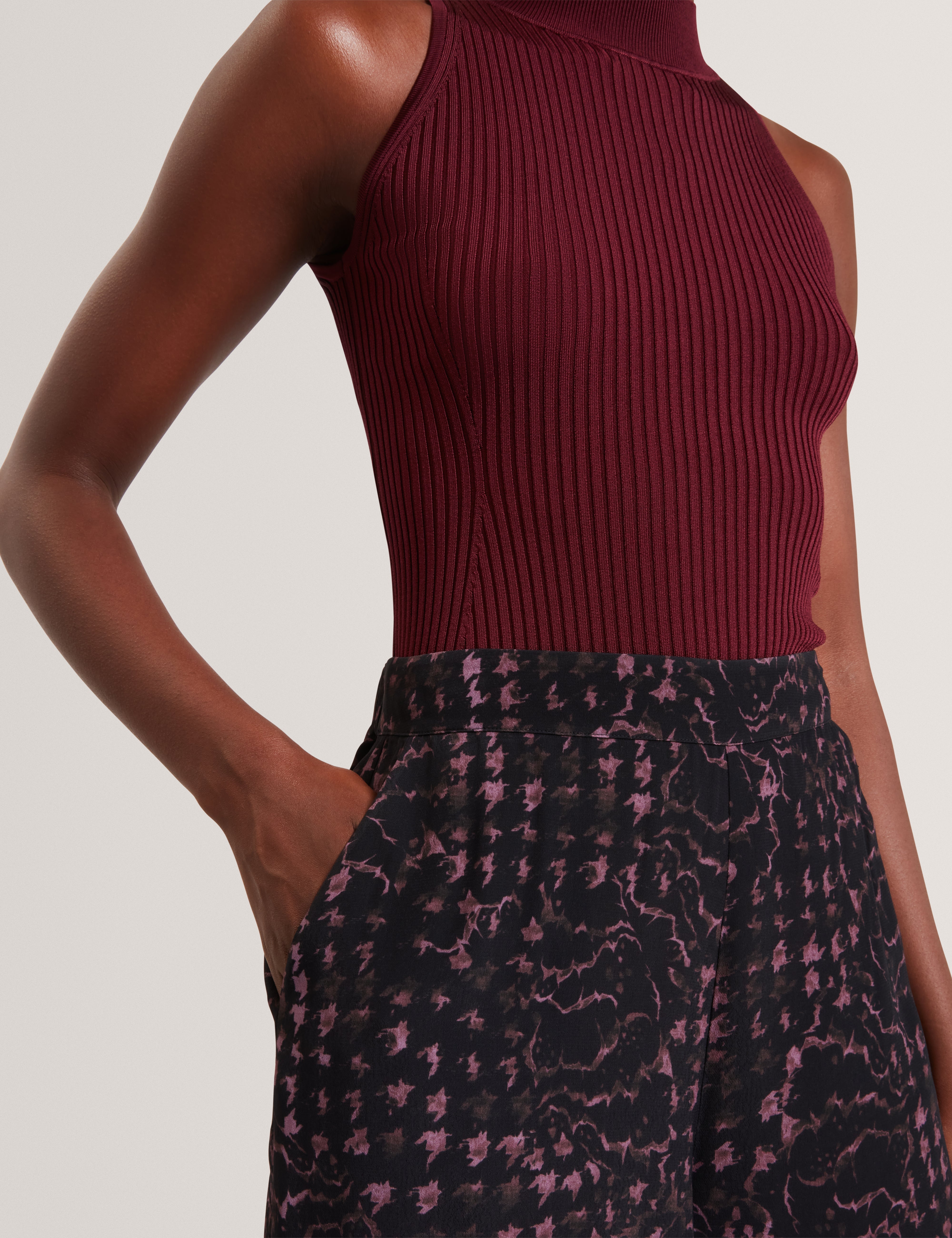 Reecha Printed Wide Leg Trouser Black