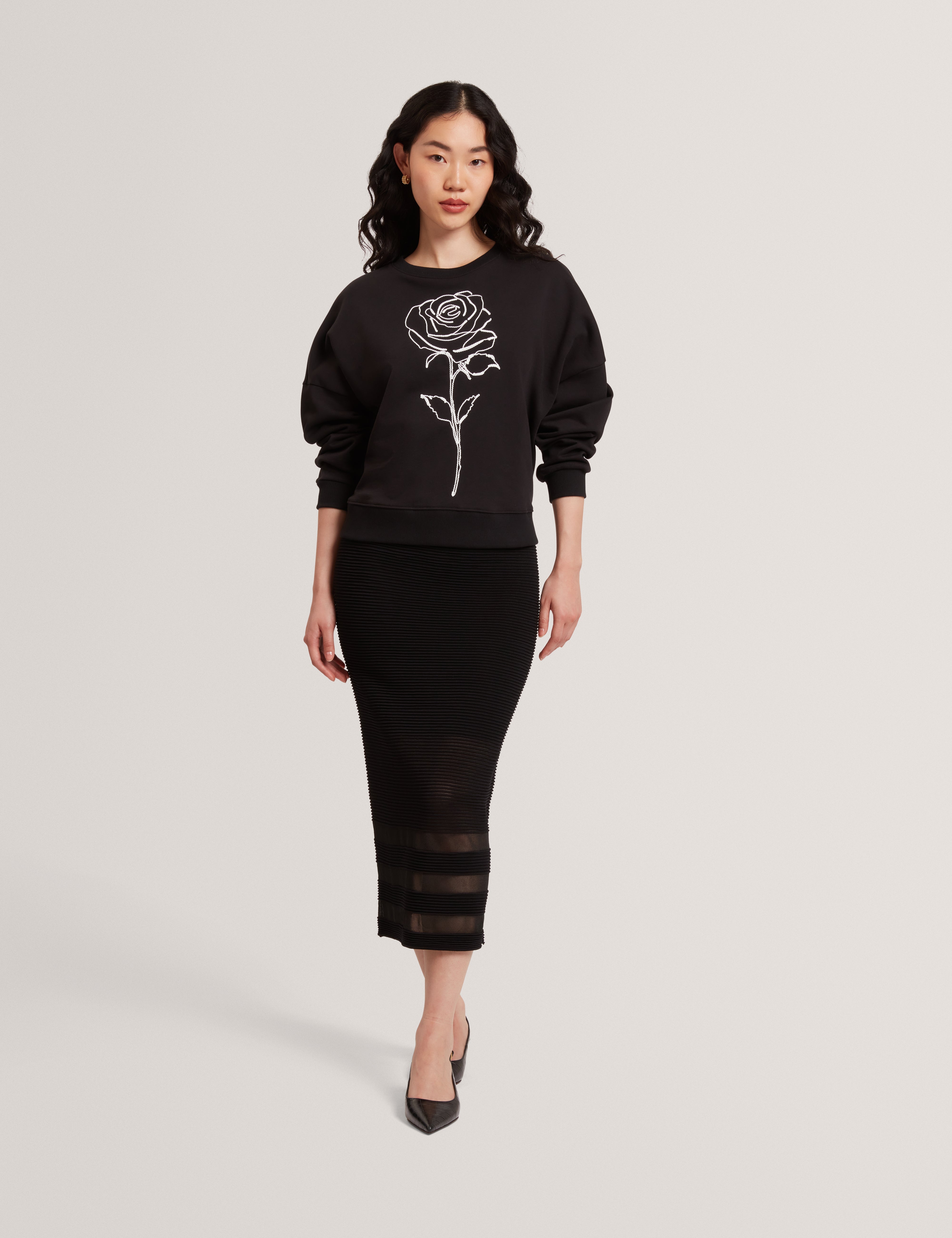 Marssia Printed Sweatshirt Black