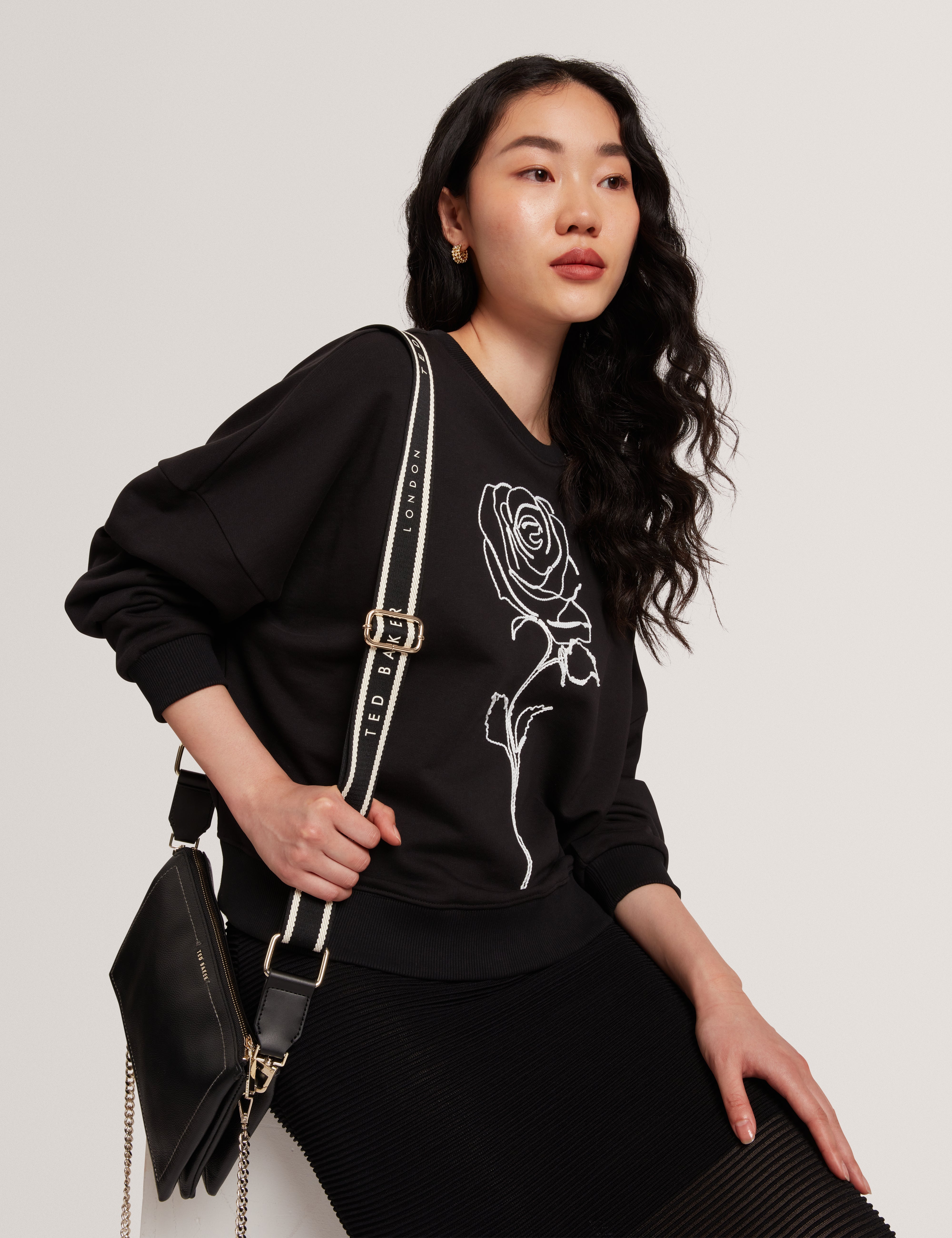 Marssia Printed Sweatshirt Black