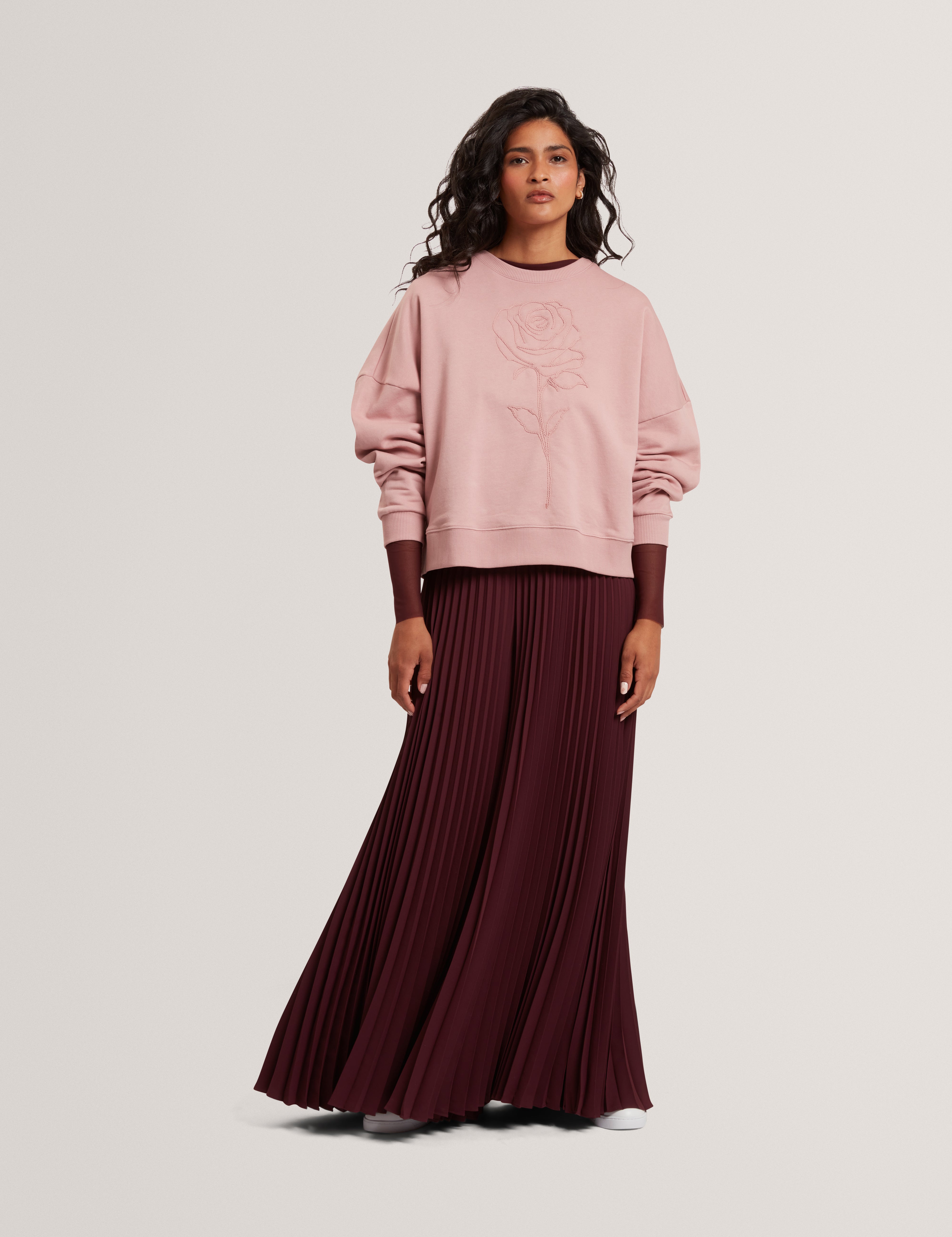 Marssia Printed Sweatshirt Dusky-Pink