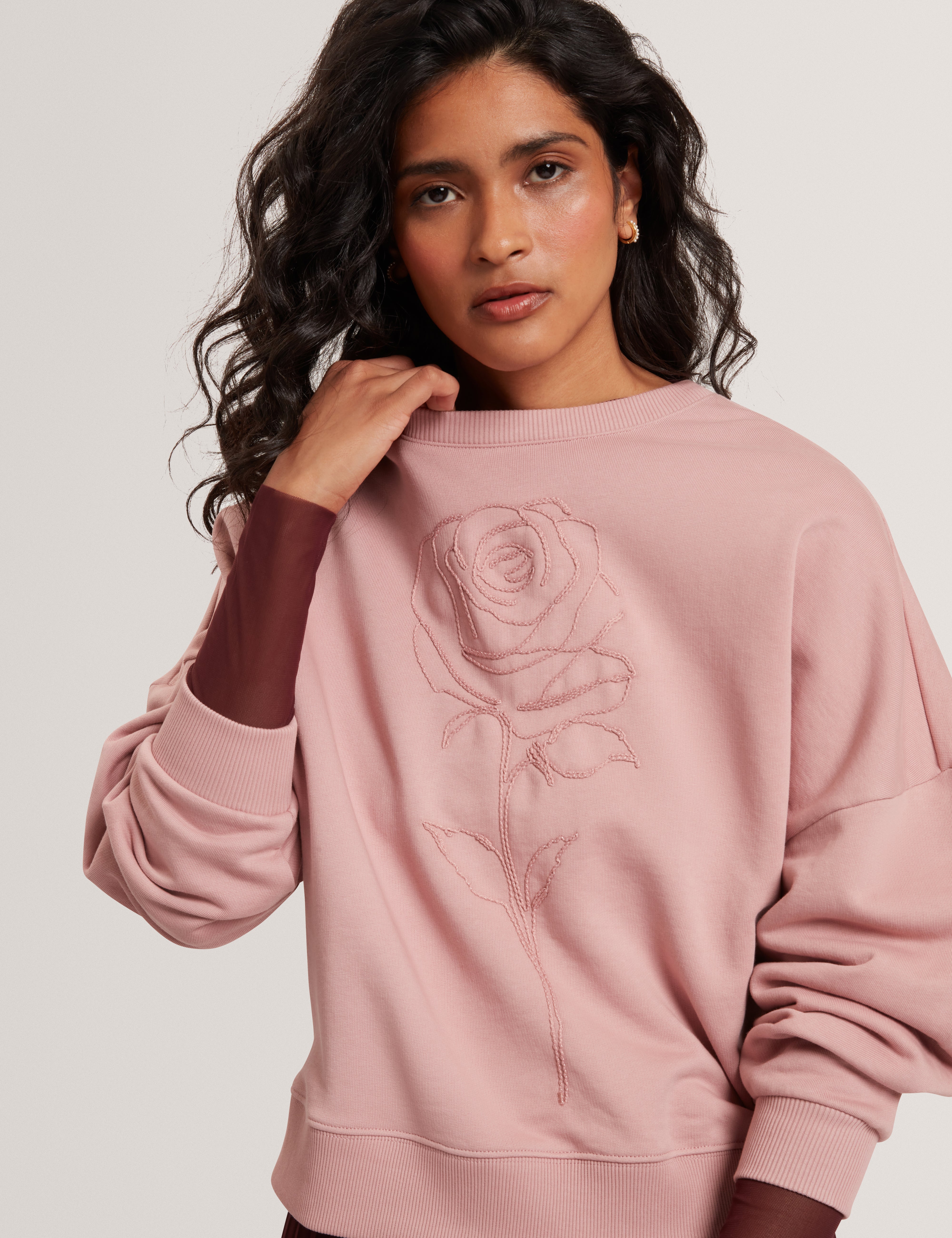Marssia Printed Sweatshirt Dusky-Pink