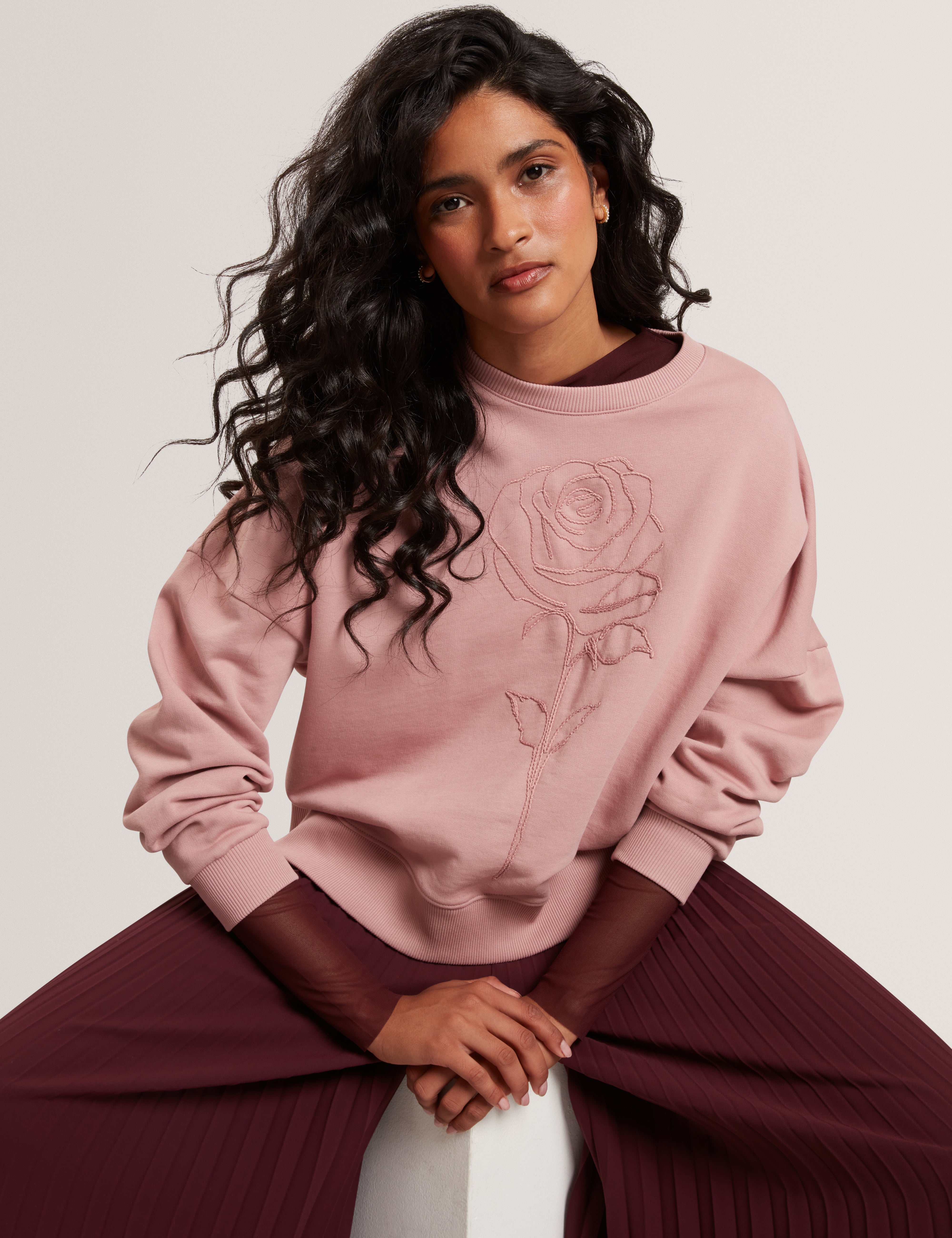 Marssia Printed Sweatshirt Dusky-Pink