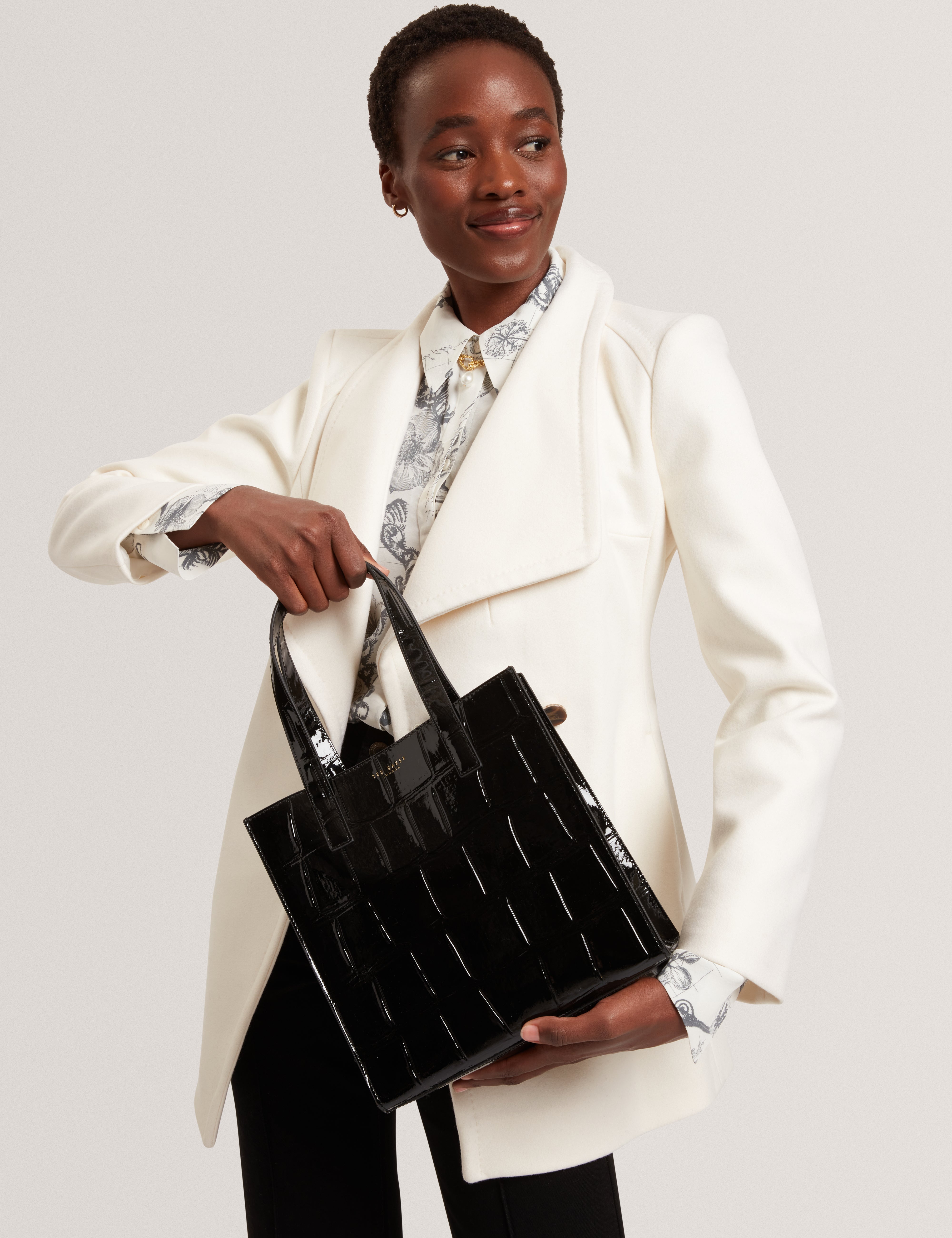 Vivanaa Croc Effect Small Icon Bag Black