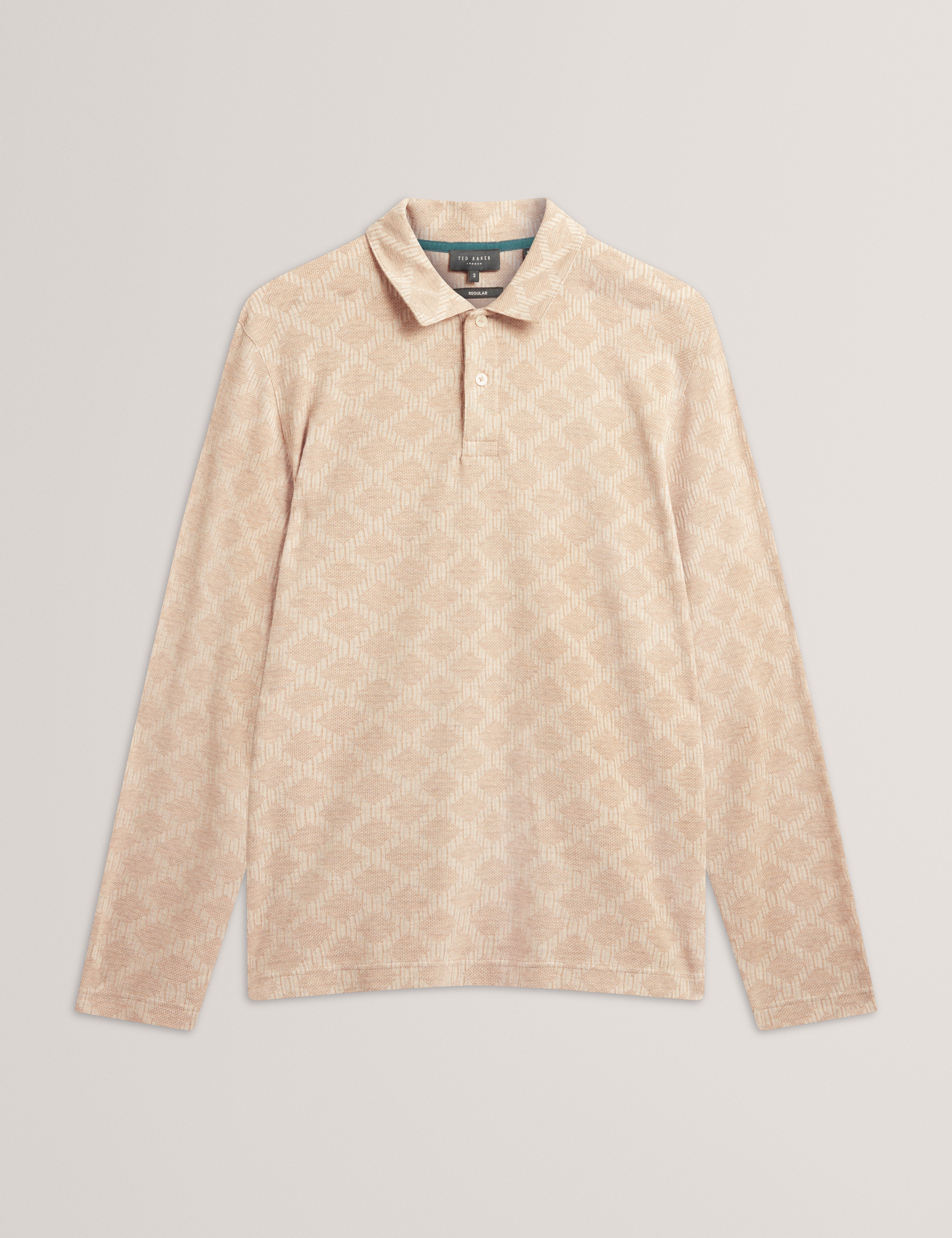 إملاد قميص بولو جاكار باللون البيج