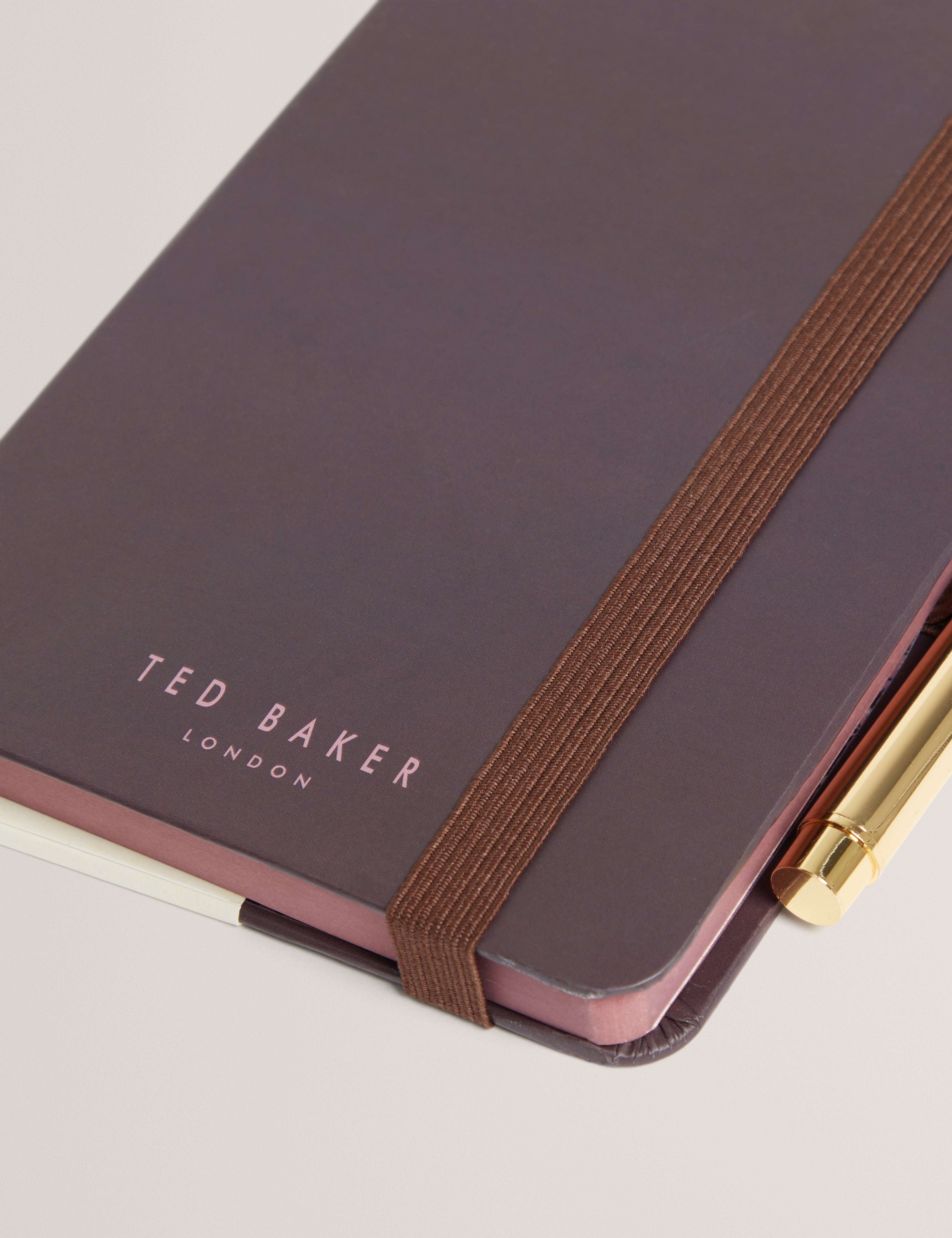 ستالي دفتر ملاحظات A6 باللون الأحمر الداكن مع قلم