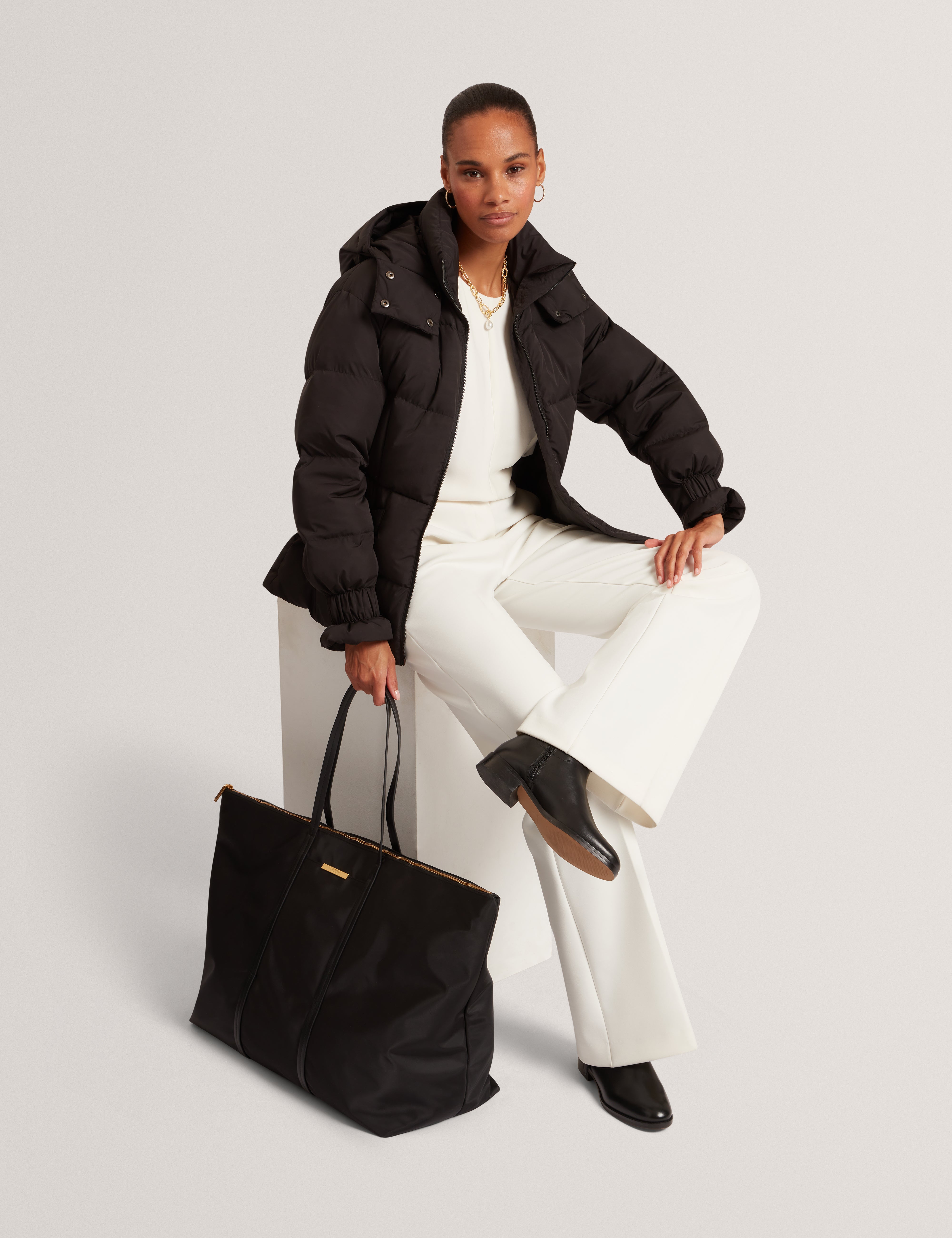 Nykyla Nylon Extra Large Tote Bag Black