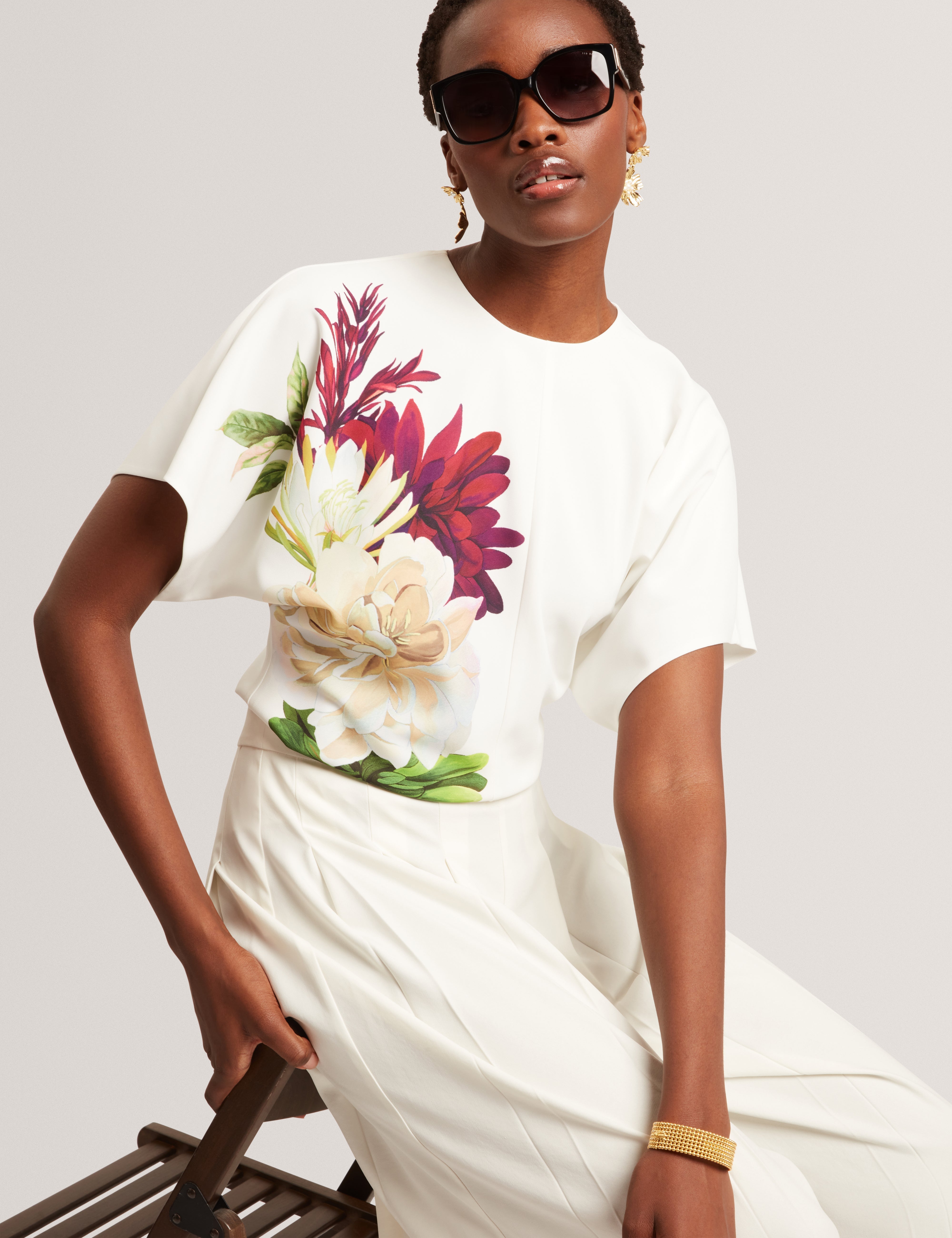 Zofiaa Slouch Waisted Top Ivory