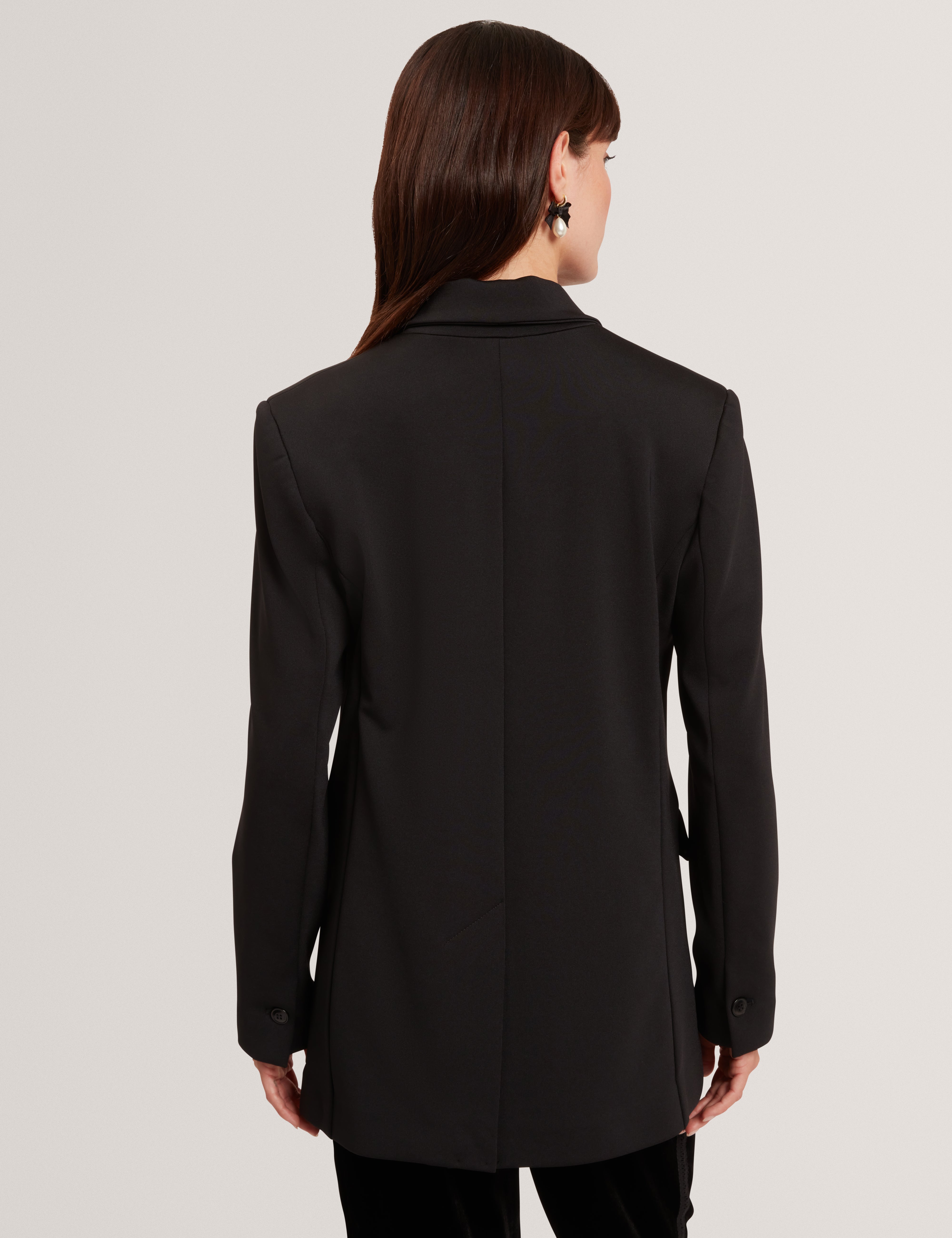 Indri Relaxed Tailored Ponte Blazer Black