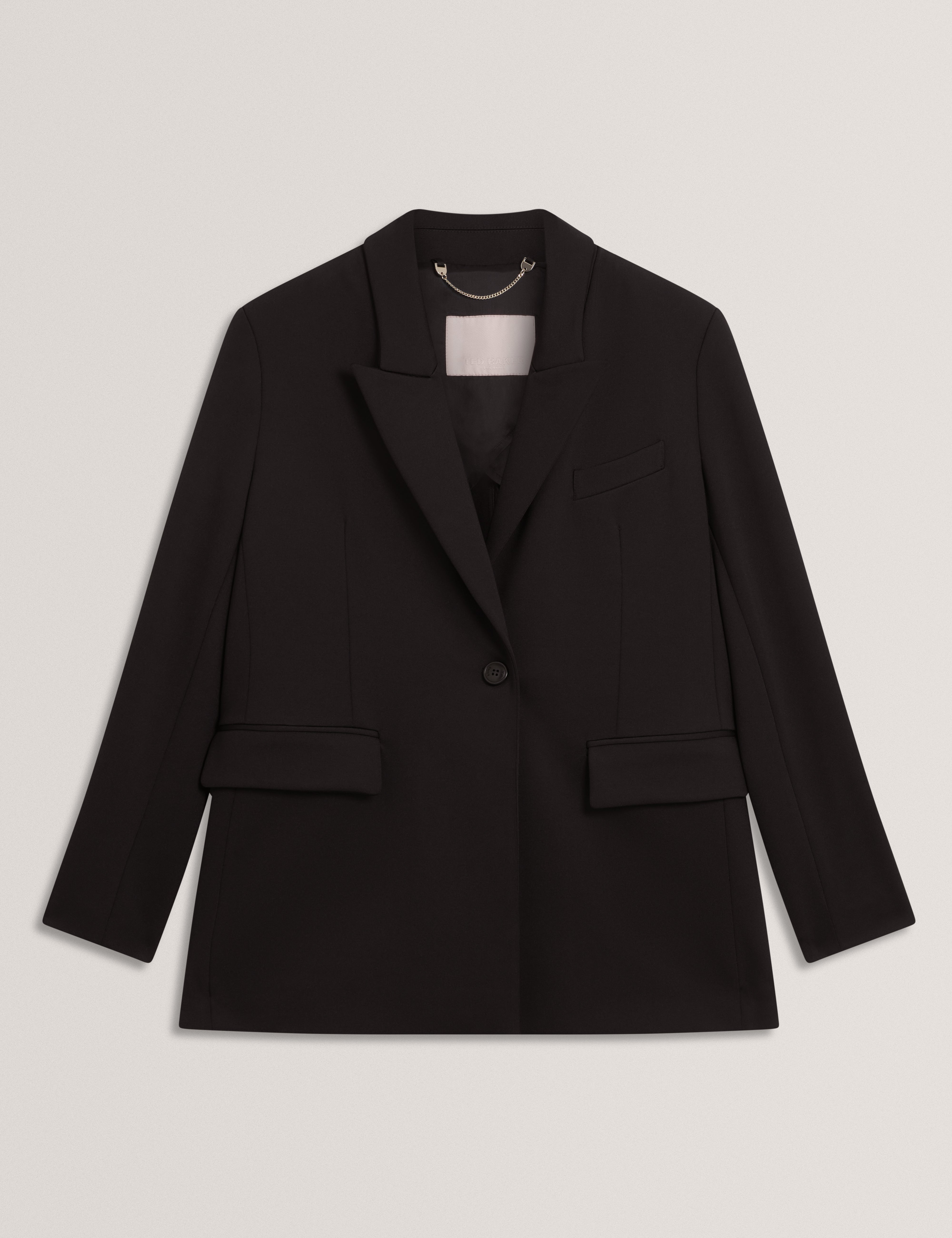 Indri Relaxed Tailored Ponte Blazer Black