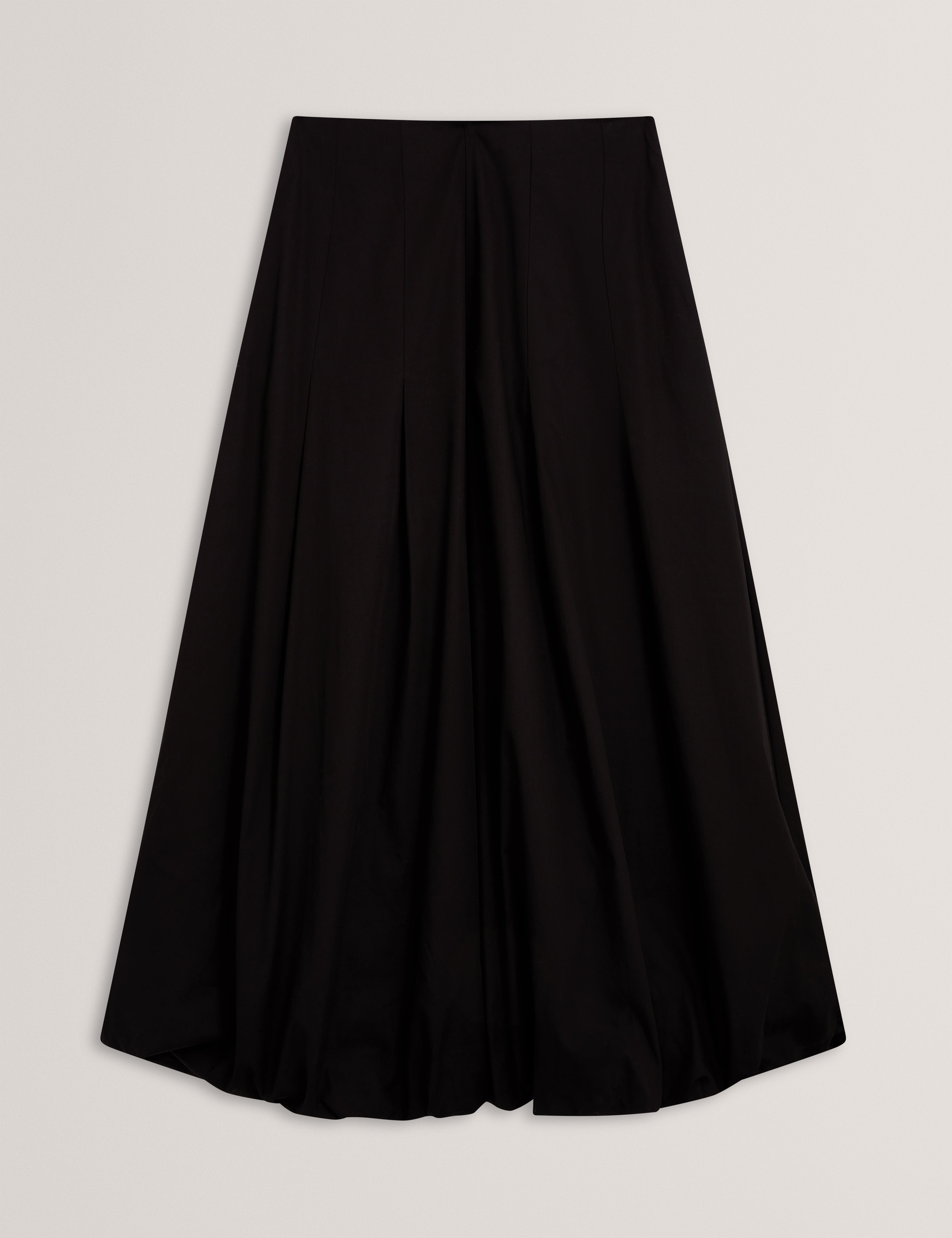 Cinnaba Seam Detail Bubble Midi Skirt Black