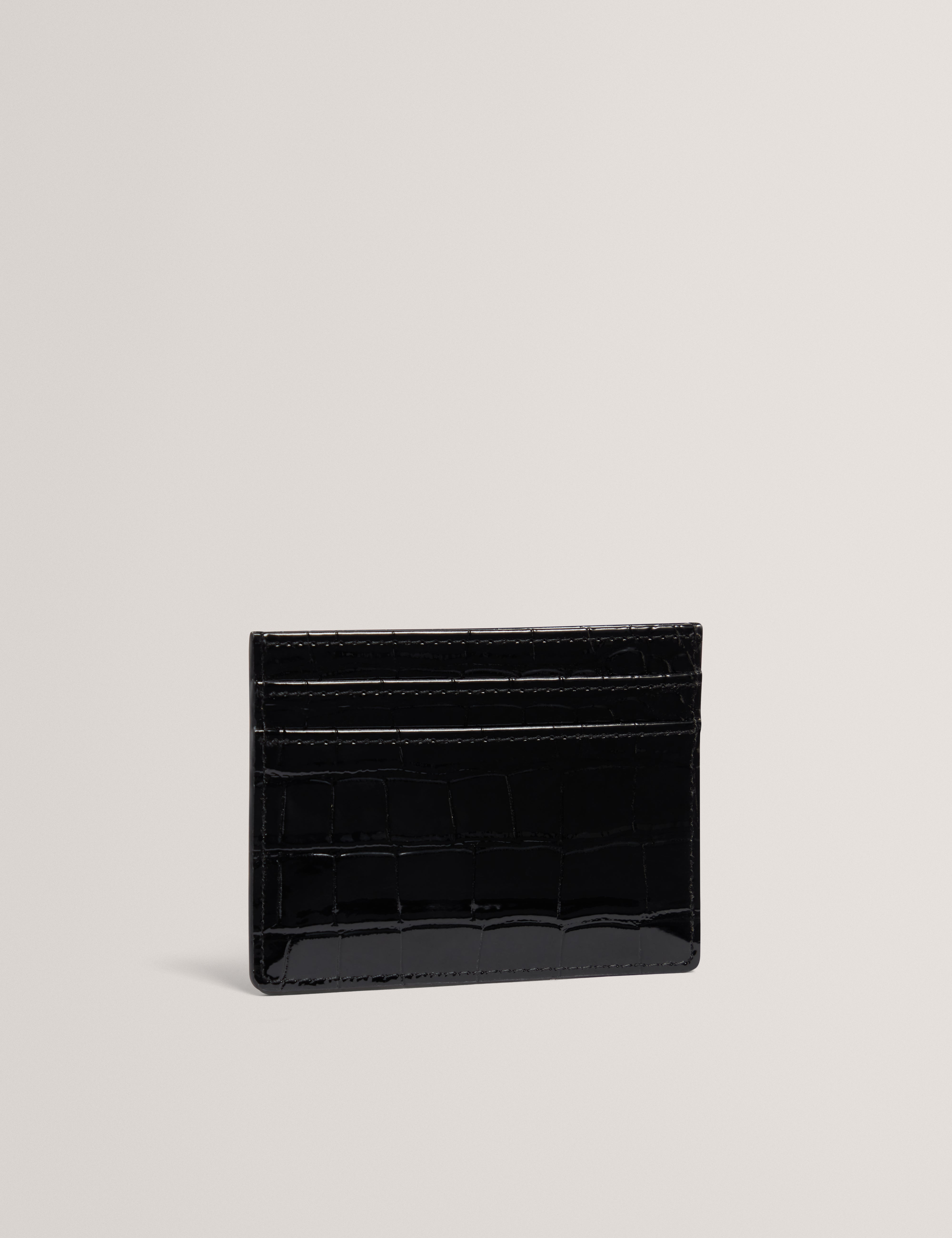 فارينيا حامل بطاقات أسود بنقشة جلد التمساح