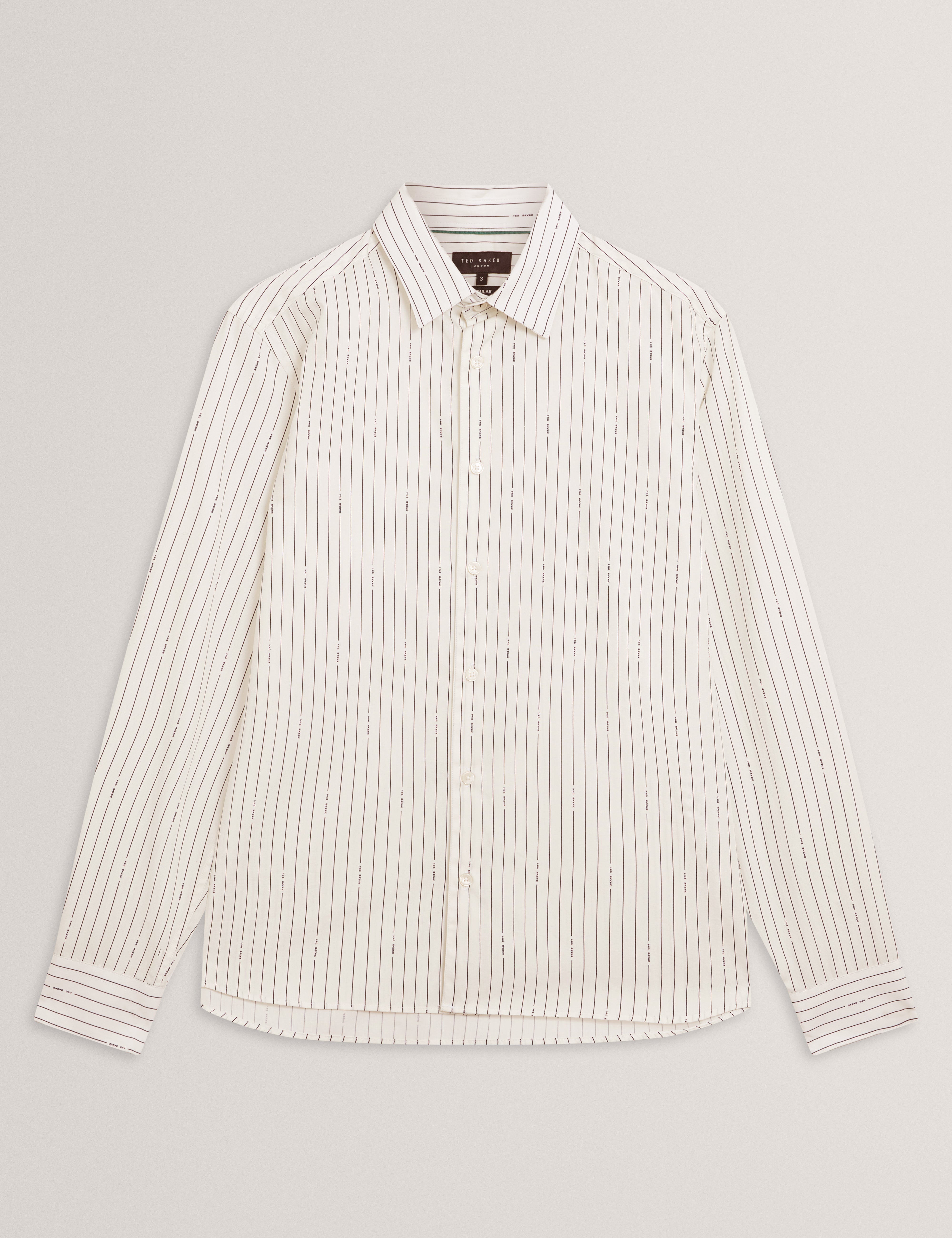 هانجنت قميص كلاسيكي مخطط باللون البيج الفاتح