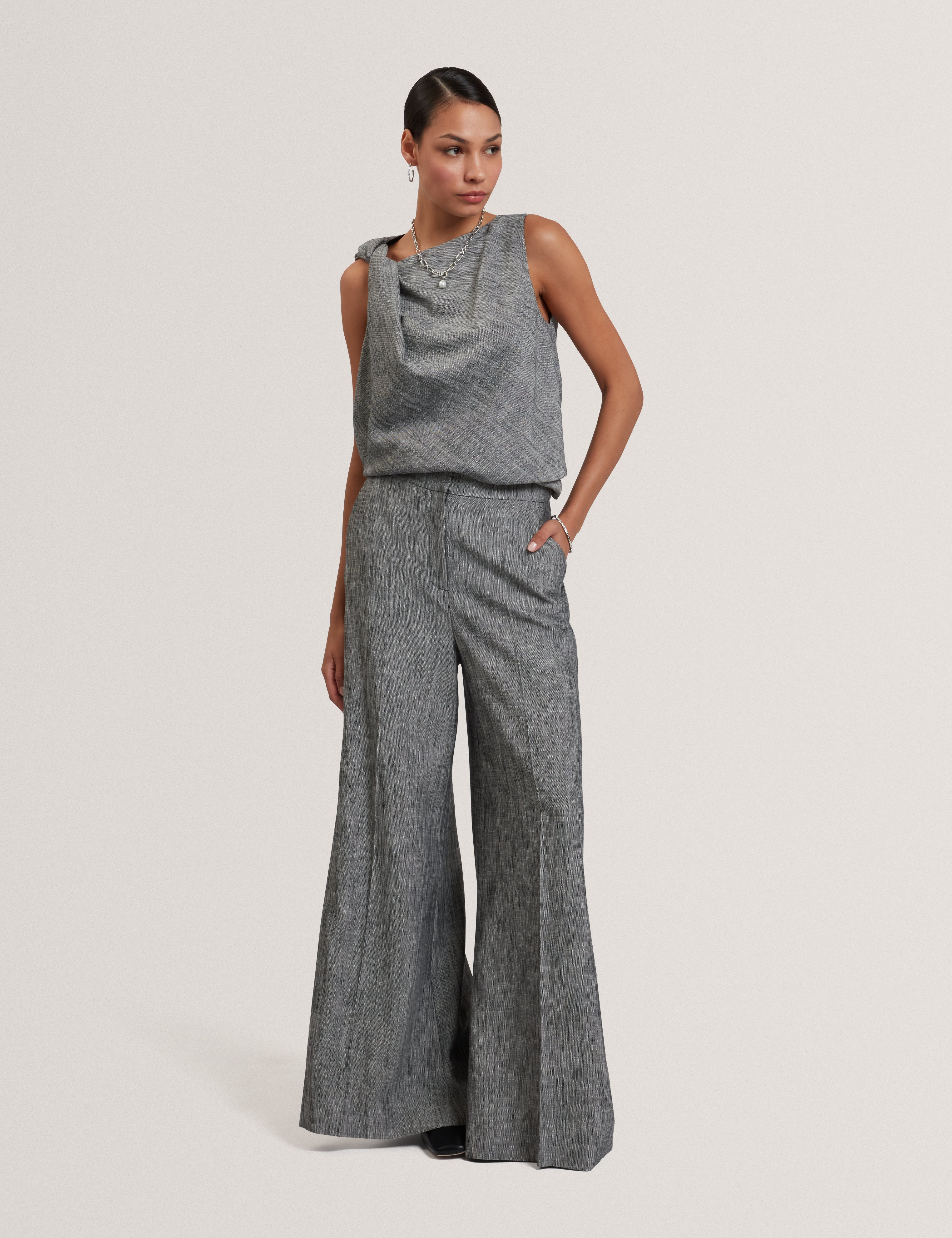 Peyat Tailored Wide Leg Trouser Black