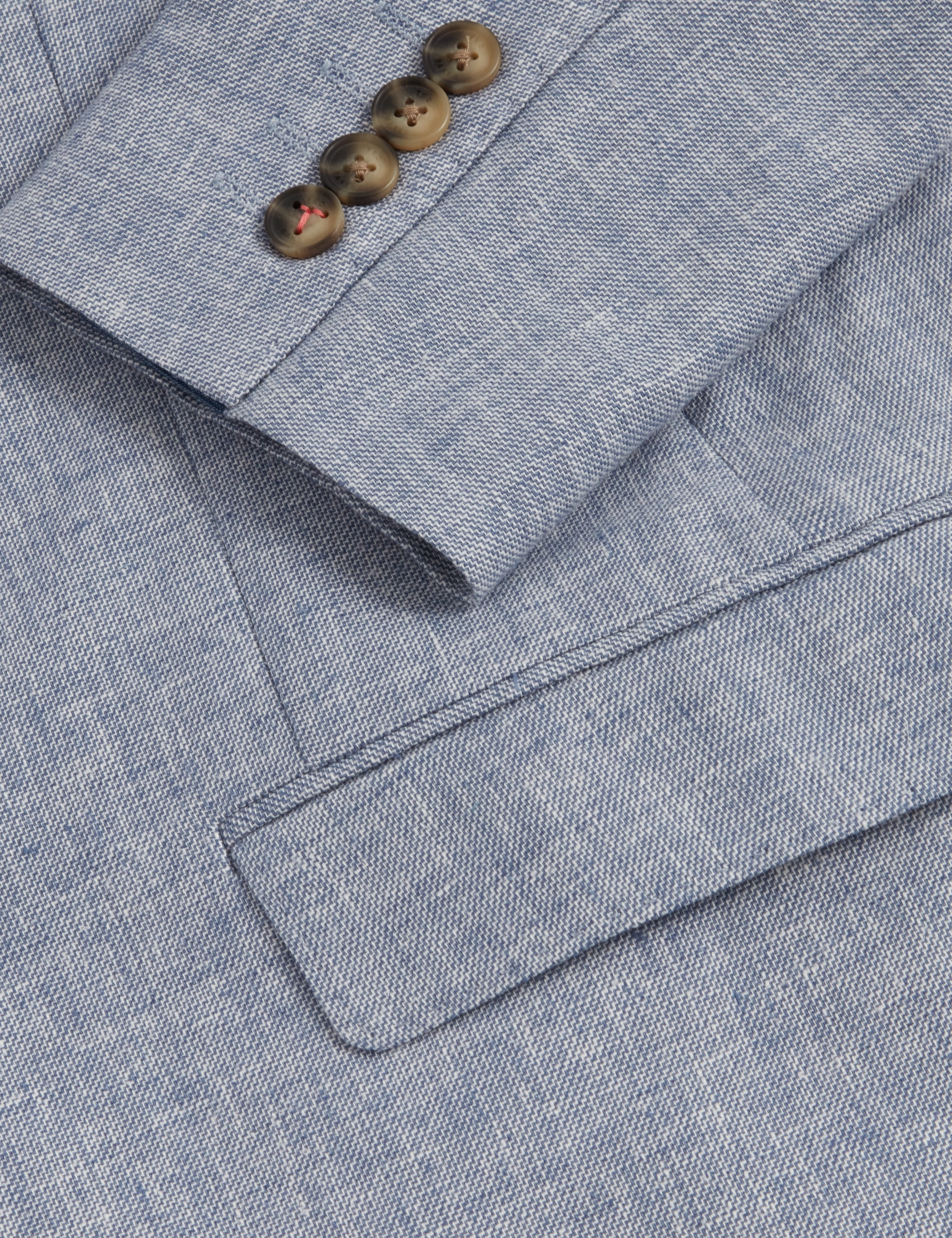 جاكيت جيفرانج بقصة ضيقة من مزيج الكتان أزرق فاتح