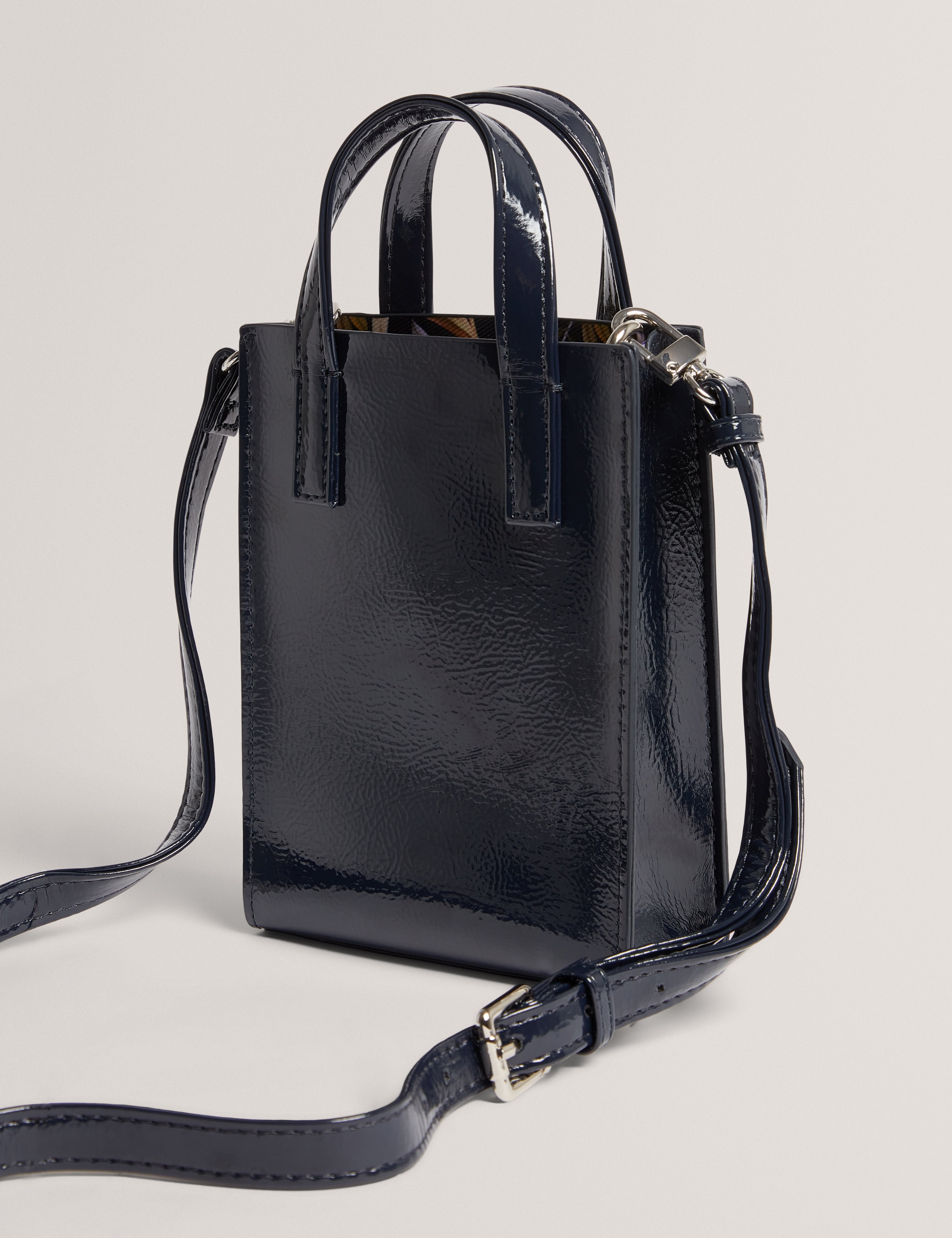 Cathhy Mini Printed Crinkle Icon Bag Navy