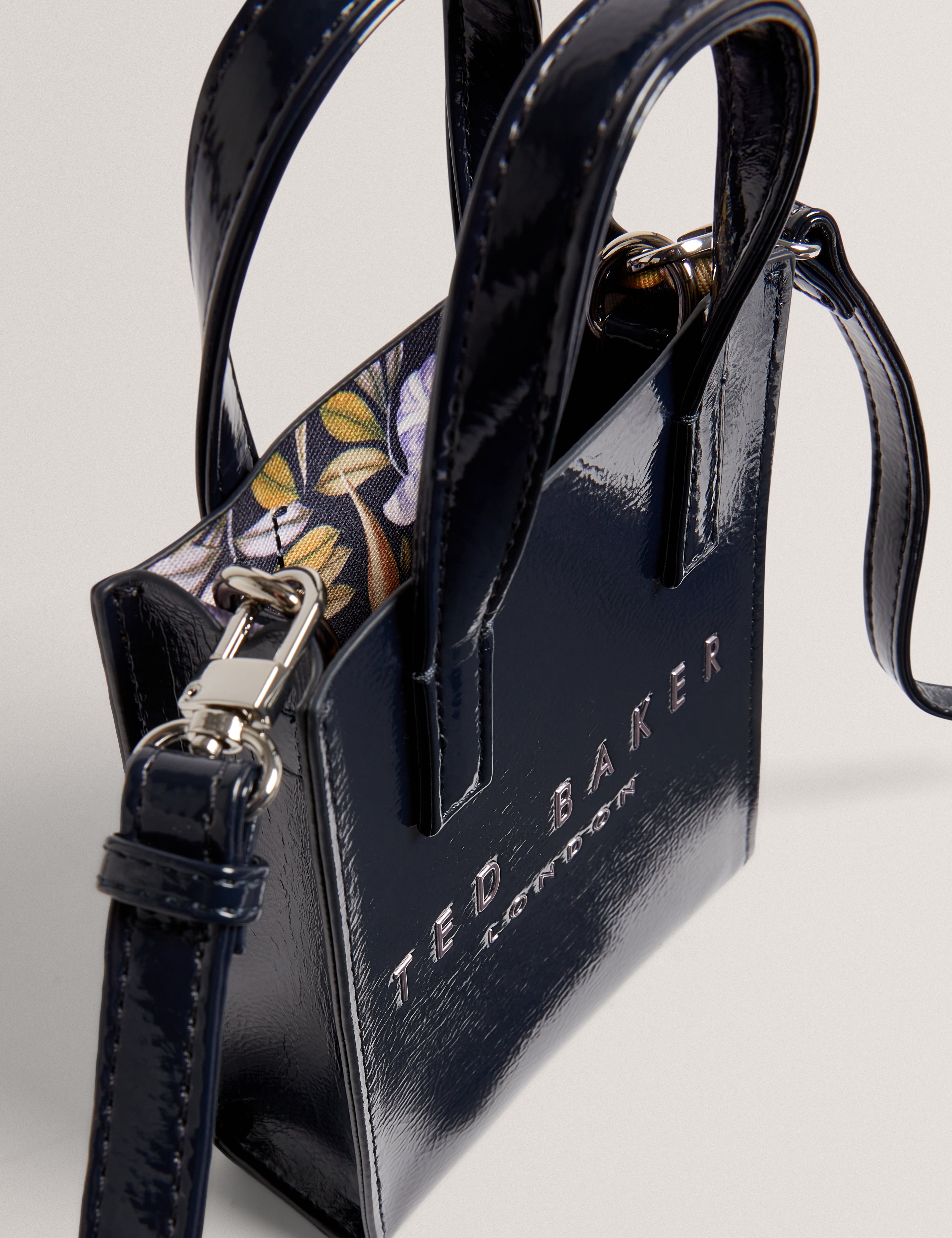 Cathhy Mini Printed Crinkle Icon Bag Navy