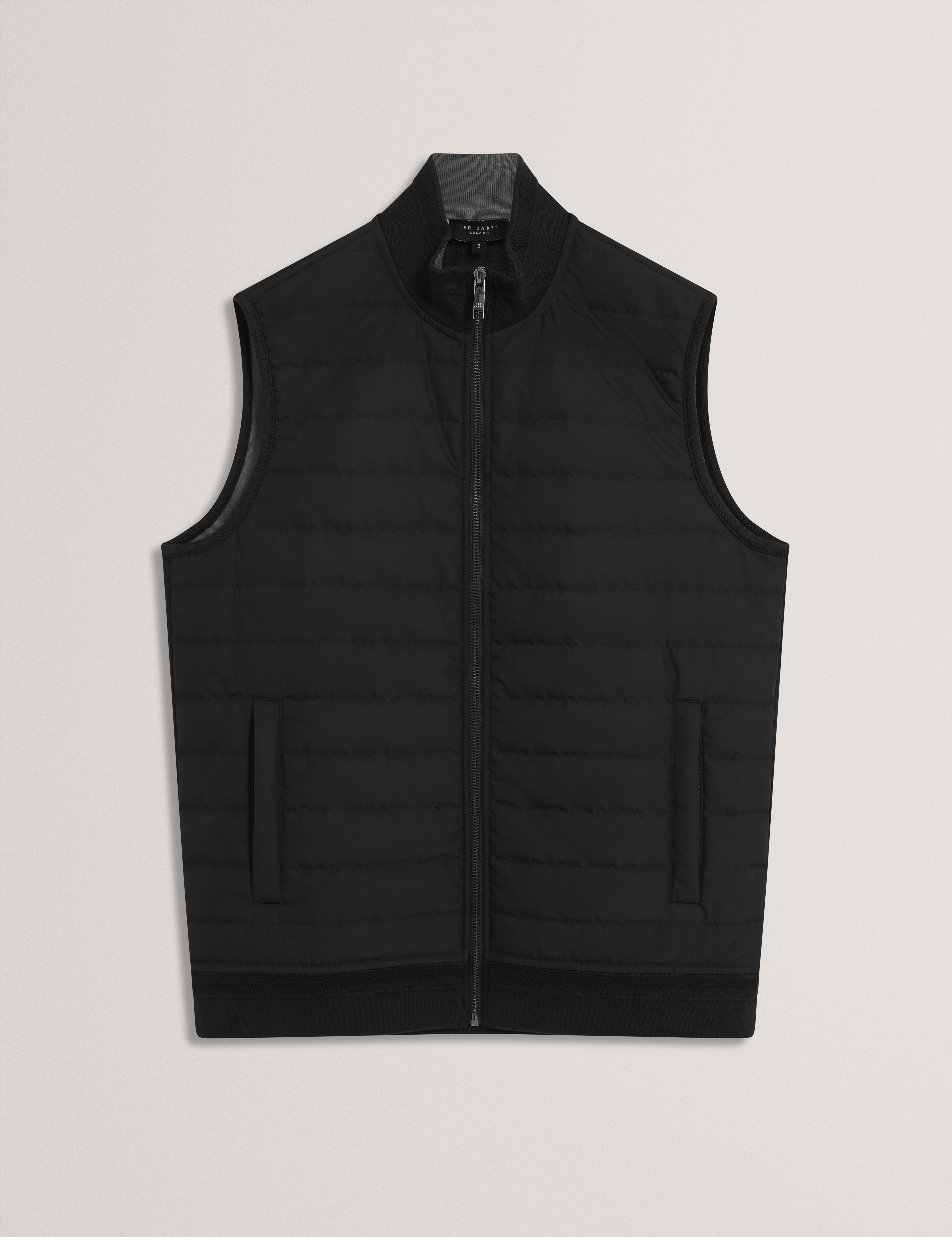 Pafavor Short Sleeve Regular Fit Quilted Gilet Black