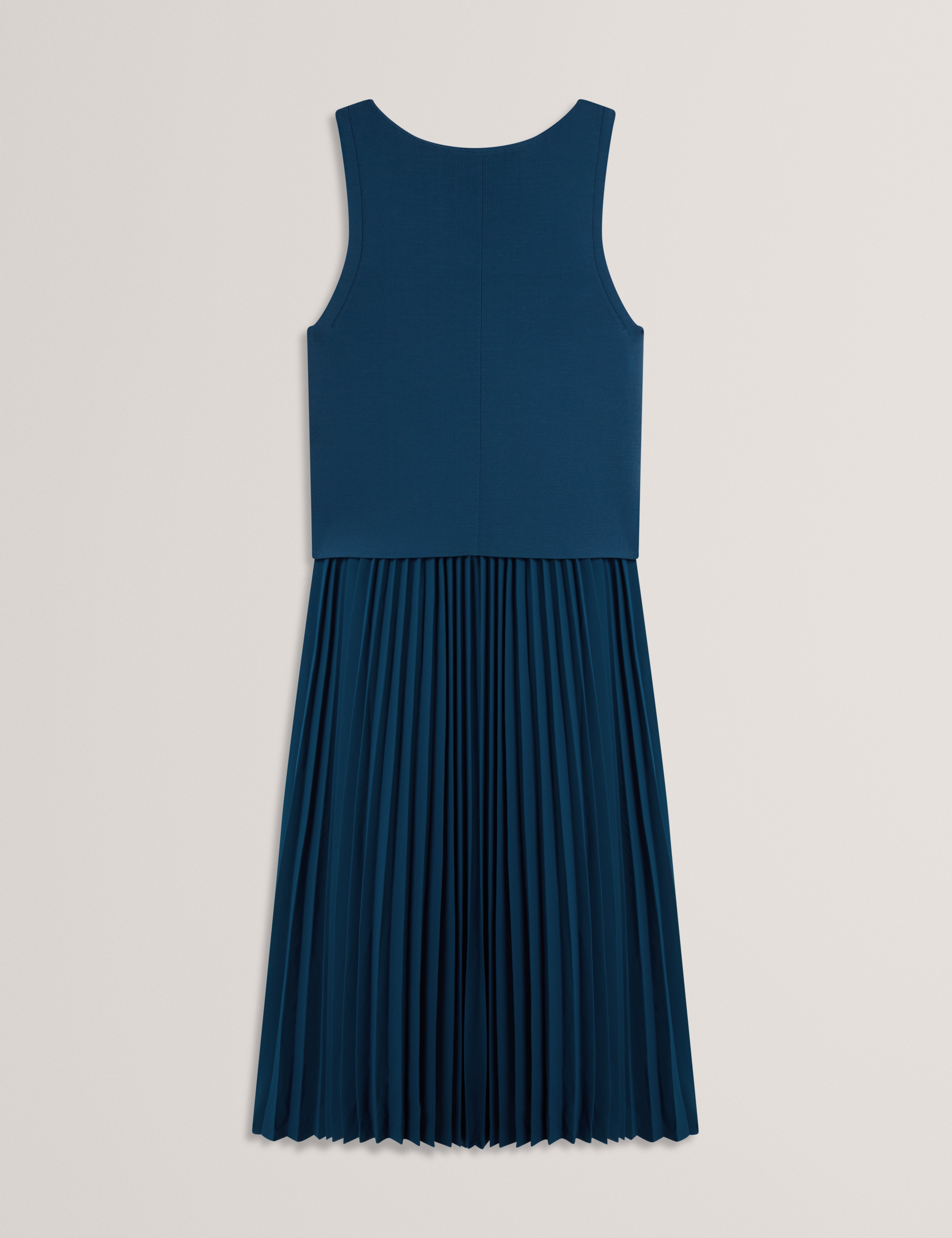 Leeyama 2 In 1 Knit Top With Pleat Cami Dress Dk-Blue