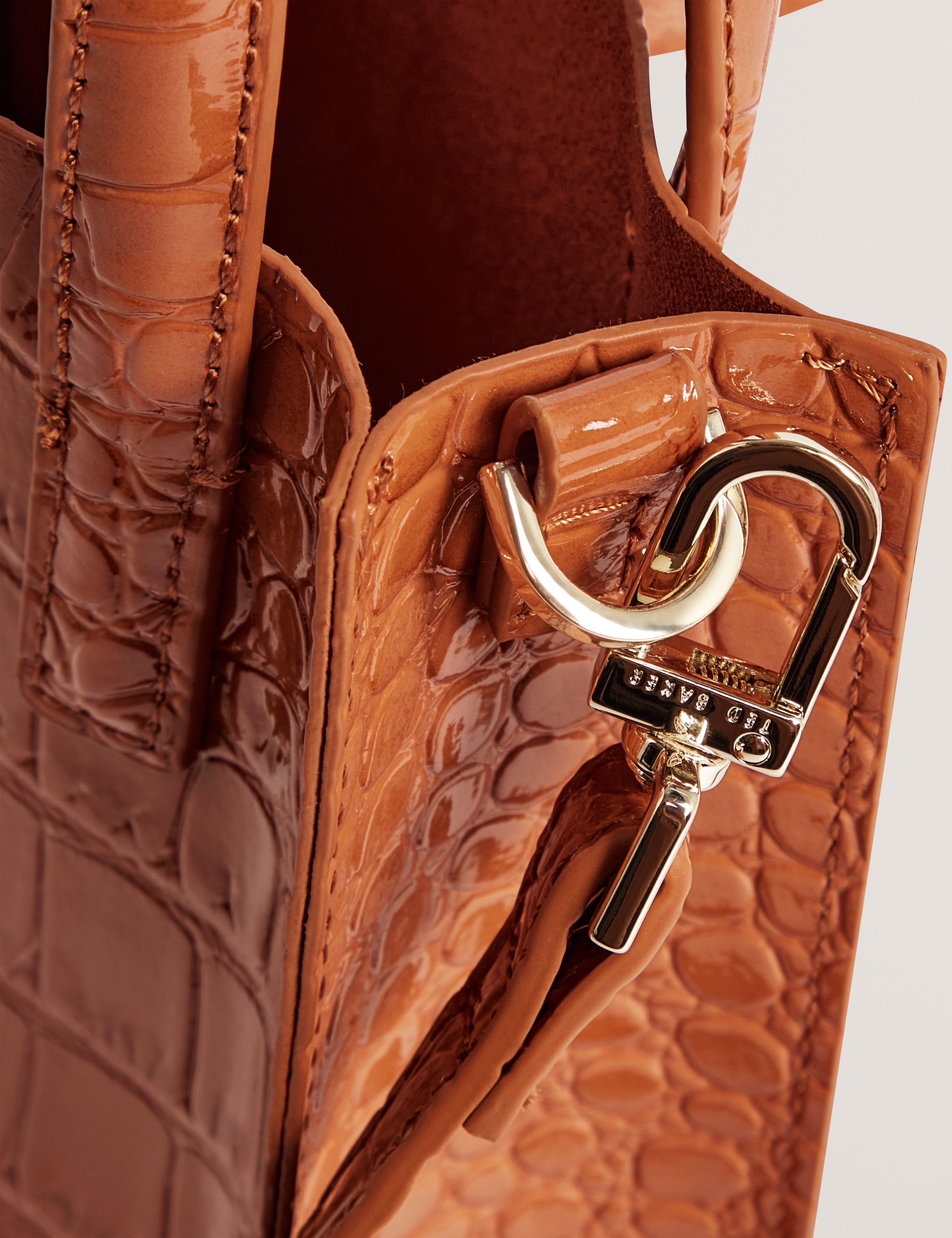 Wenissa Croc Effect Small Icon Bag Tan