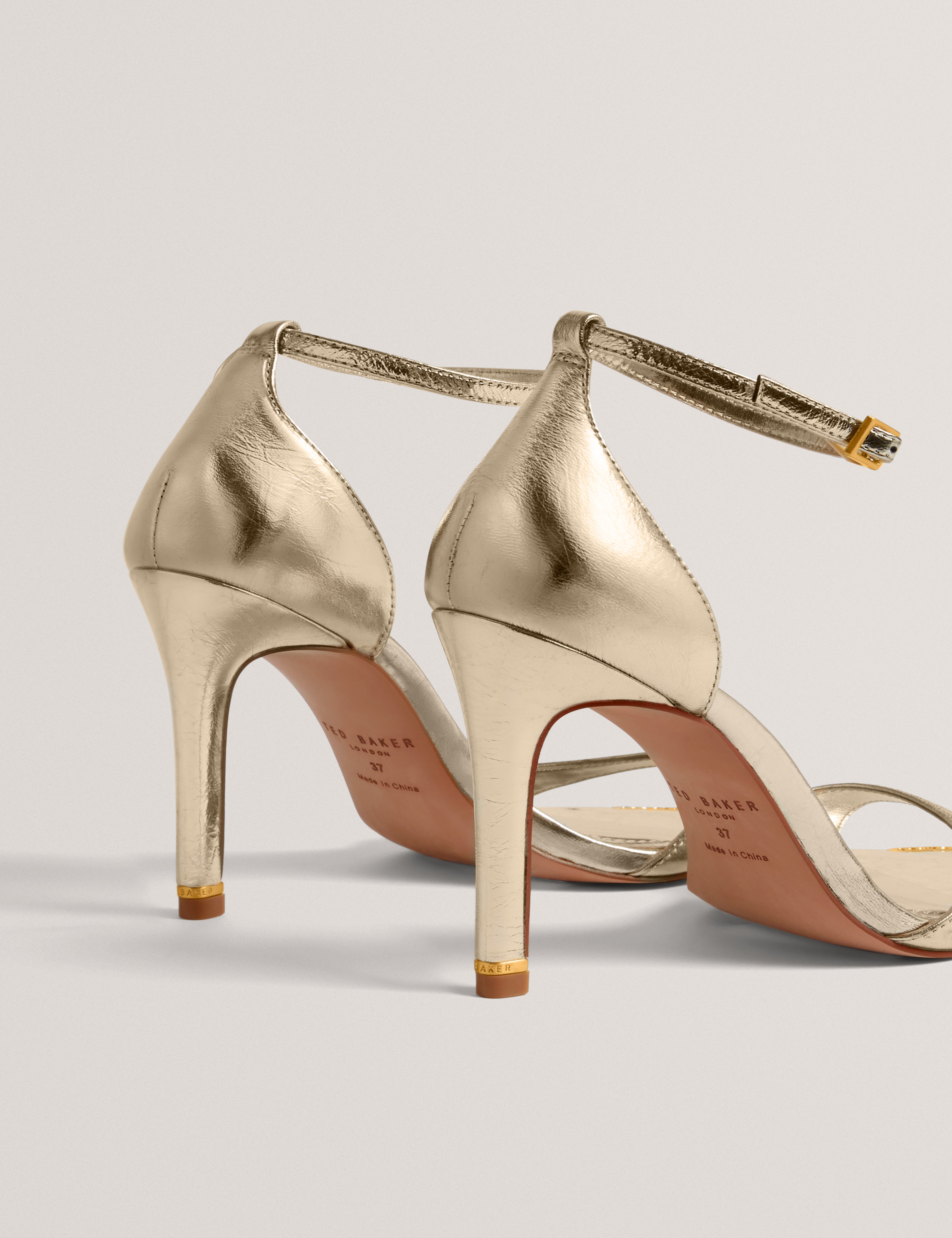 Helliy Leather Heeled Sandal Gold