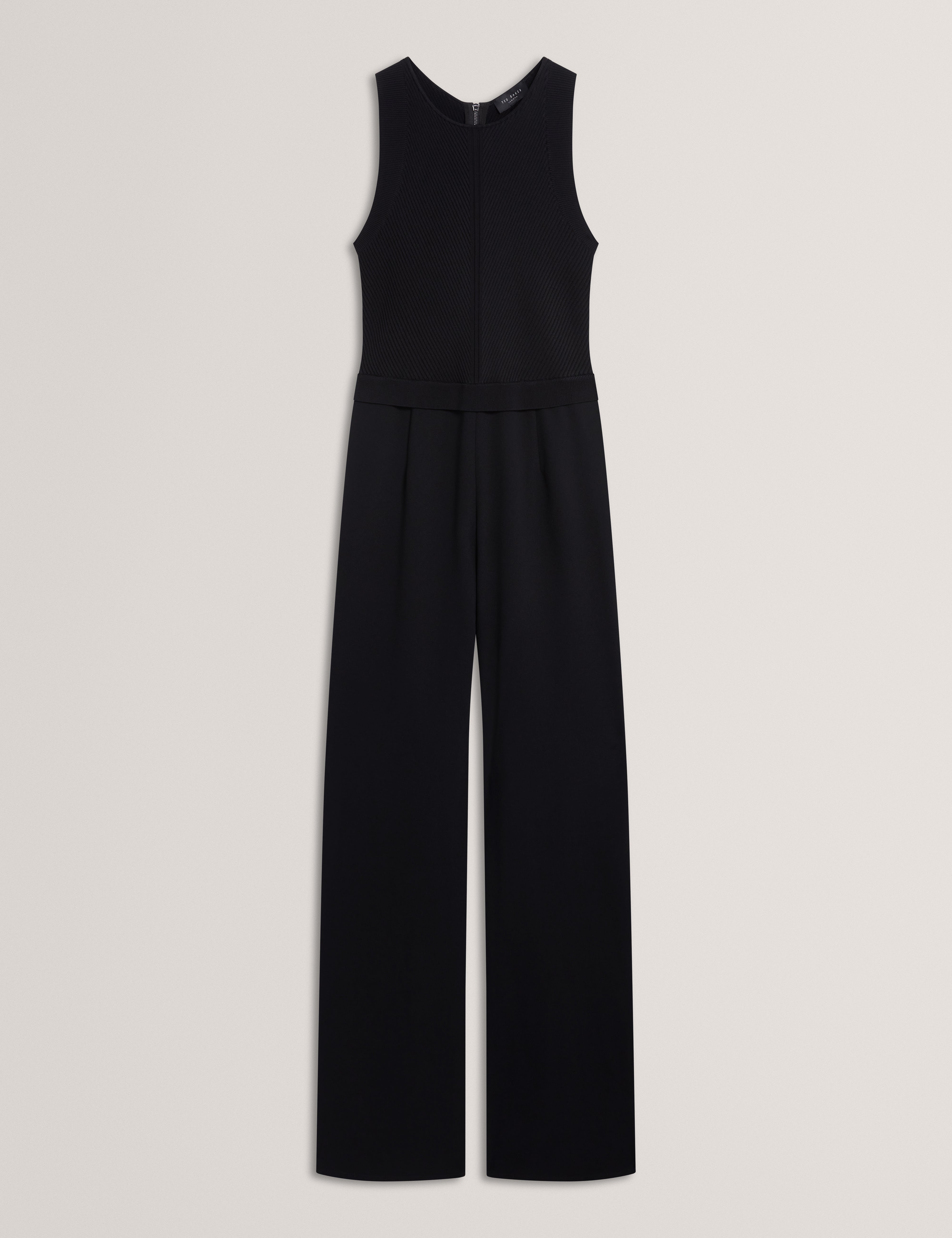 Toveli Knit Bodice Wide Leg Jumpsuit Black