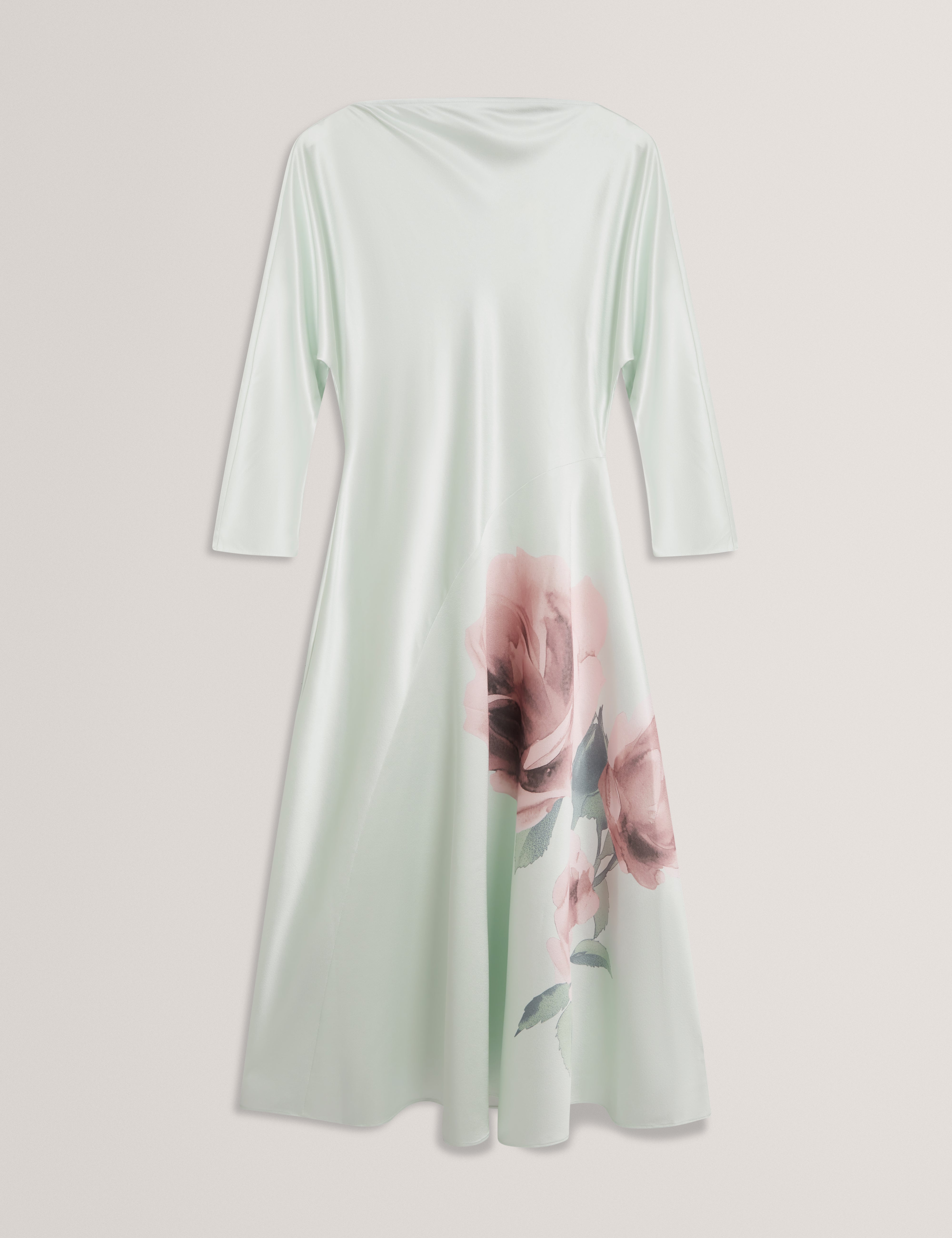 فستان ماكسي بتفاصيل درزات منحنية من رايمي - أخضر