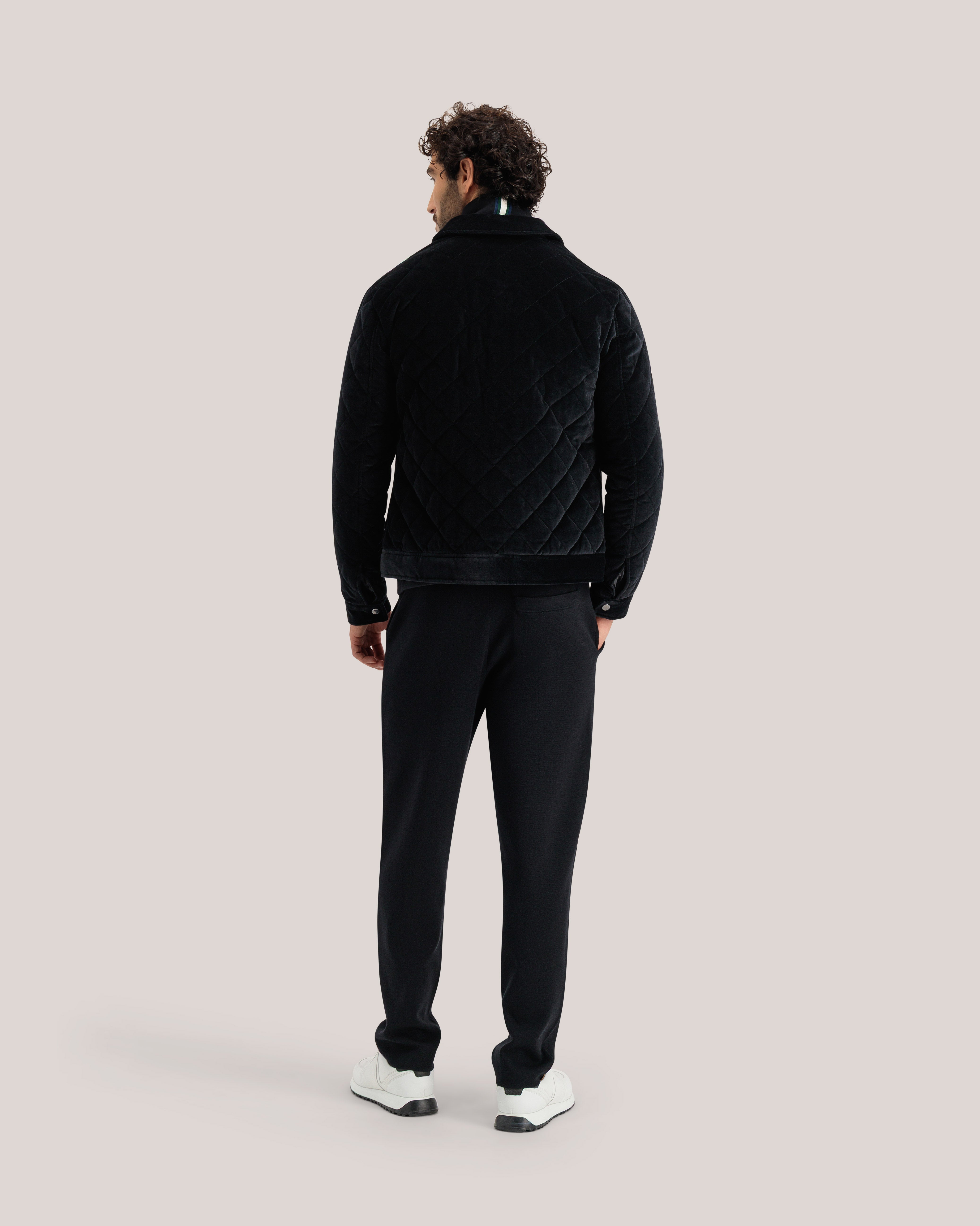 Chiesa Diamond Quilted Velvet Harrington Black