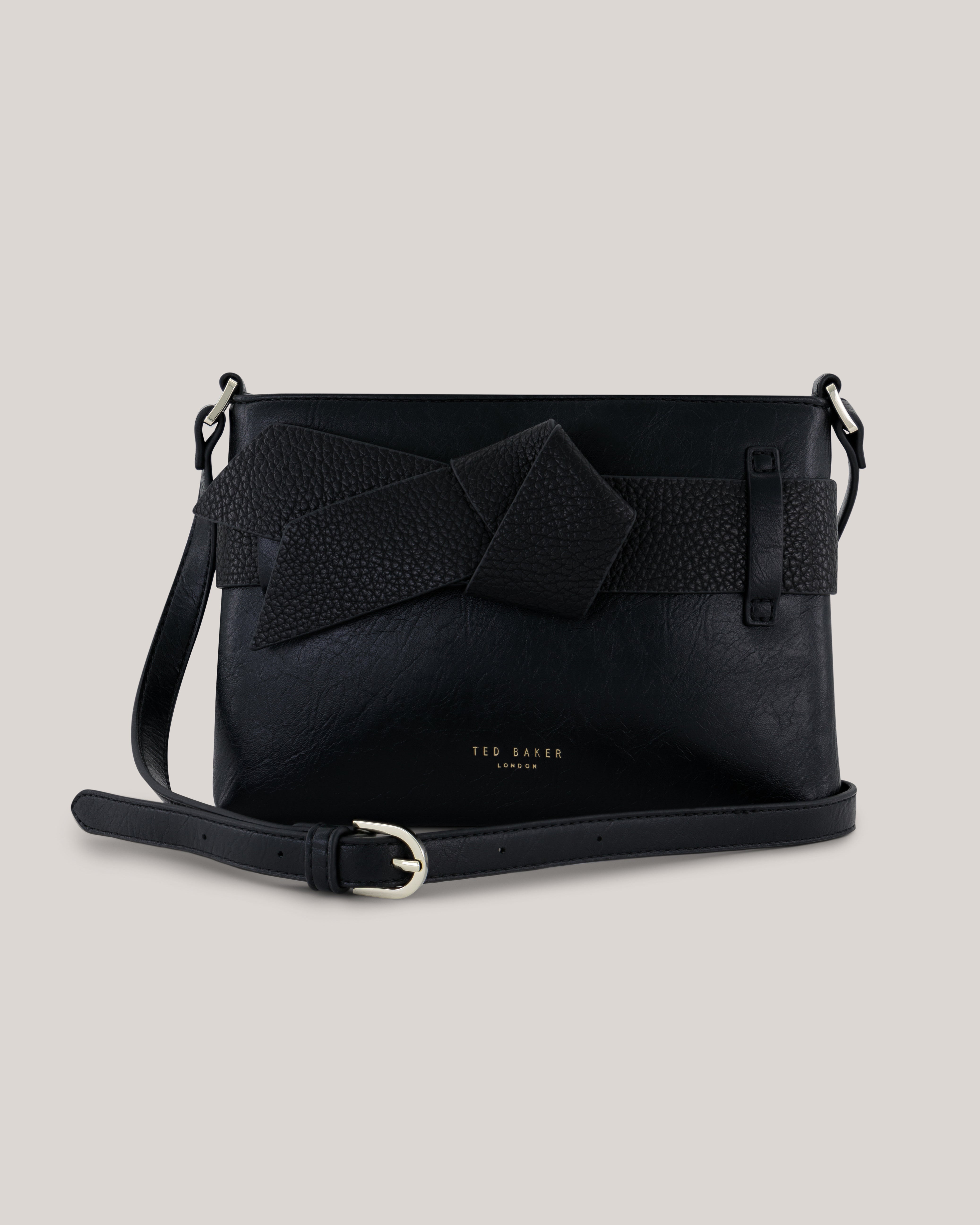 Jimsina Pu Bow Crossbody Bag Jet-Black