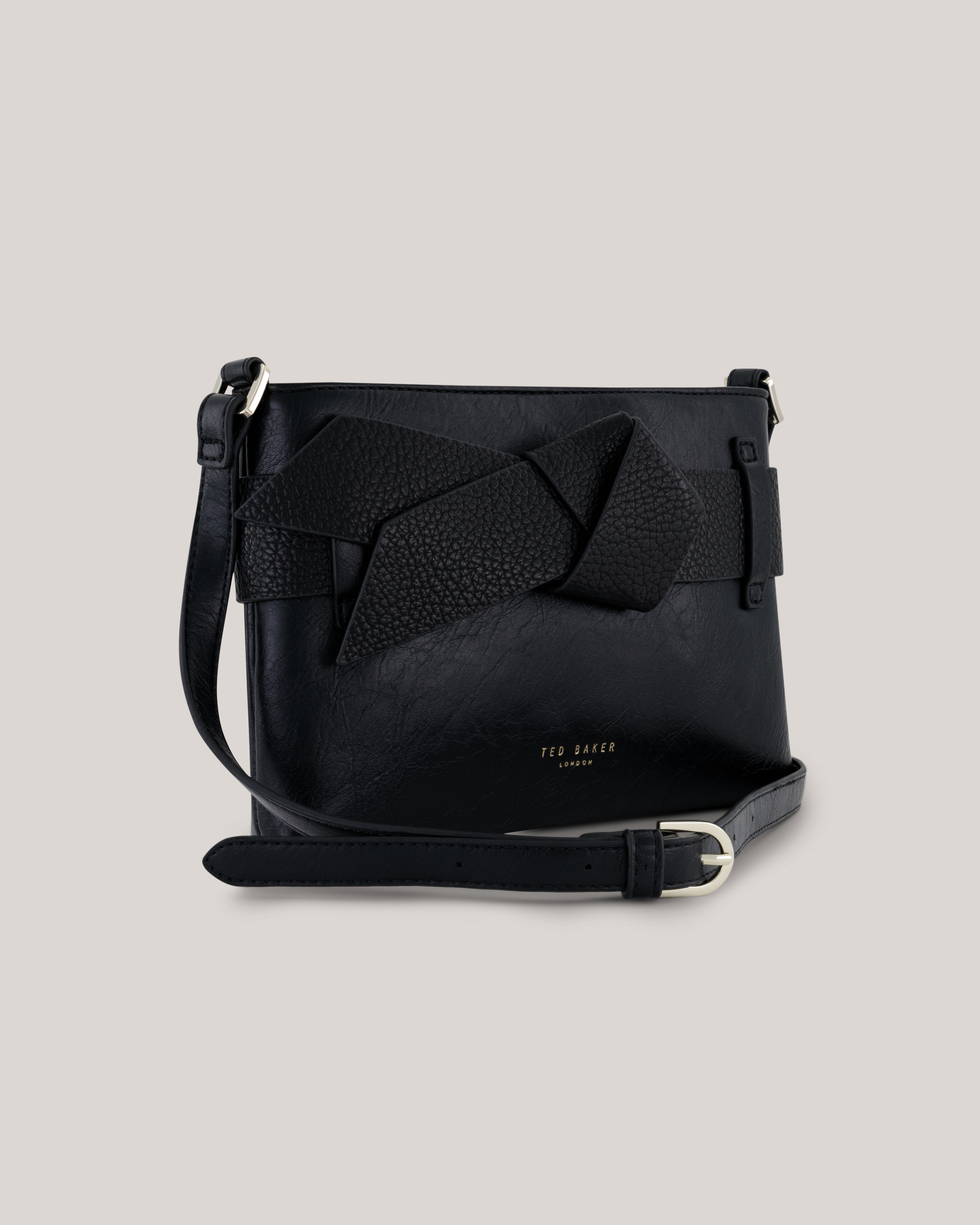 Jimsina Pu Bow Crossbody Bag Jet-Black