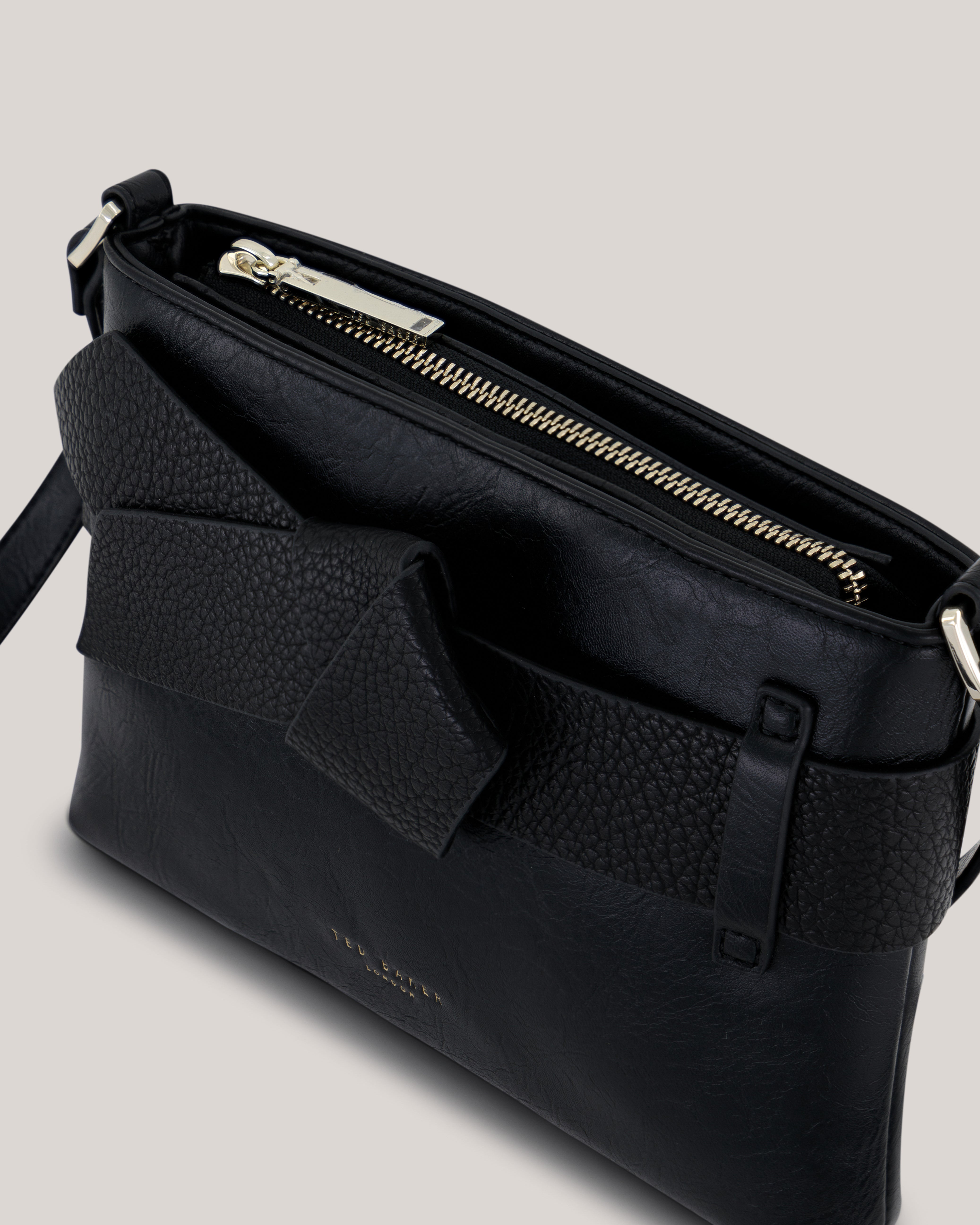 Jimsina Pu Bow Crossbody Bag Jet-Black