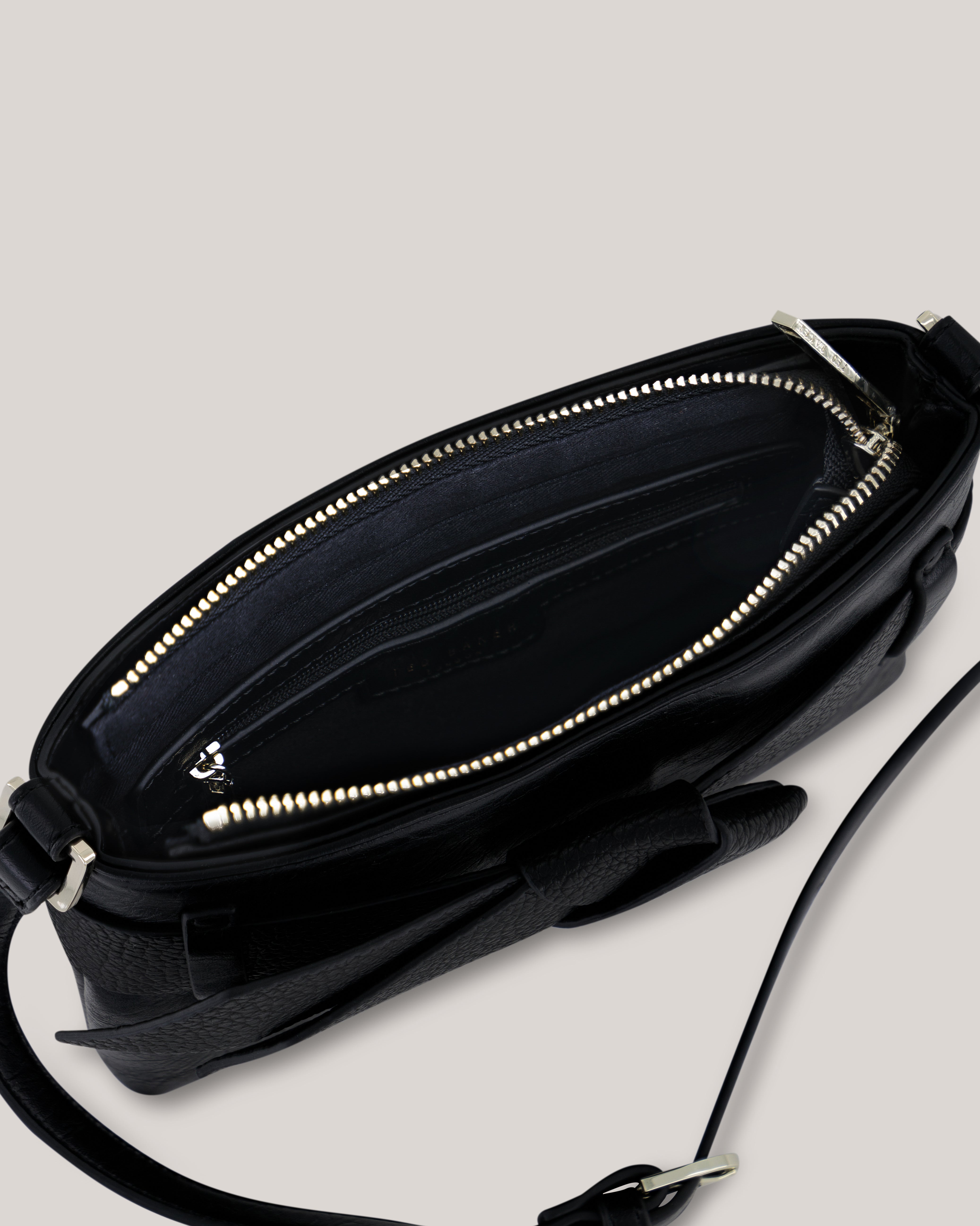 Jimsina Pu Bow Crossbody Bag Jet-Black