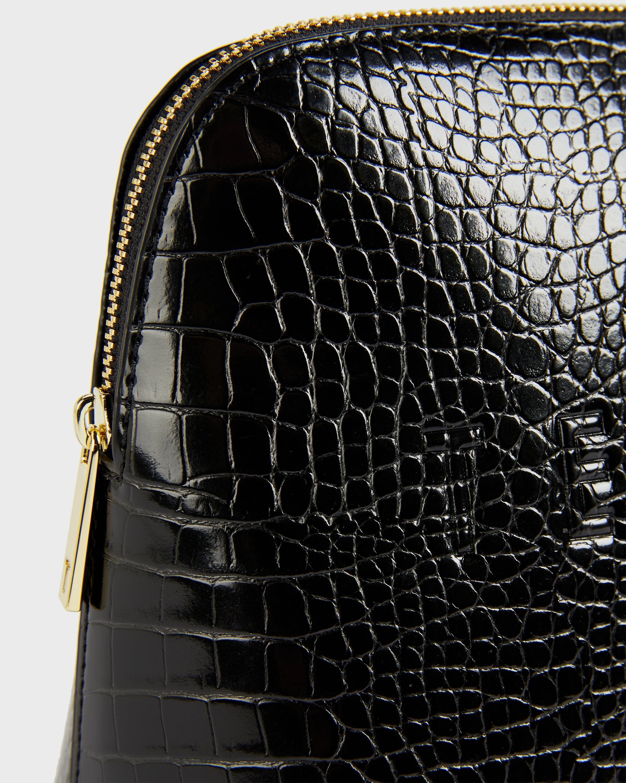 Crocana Croc Effect Washbag Jet-Black
