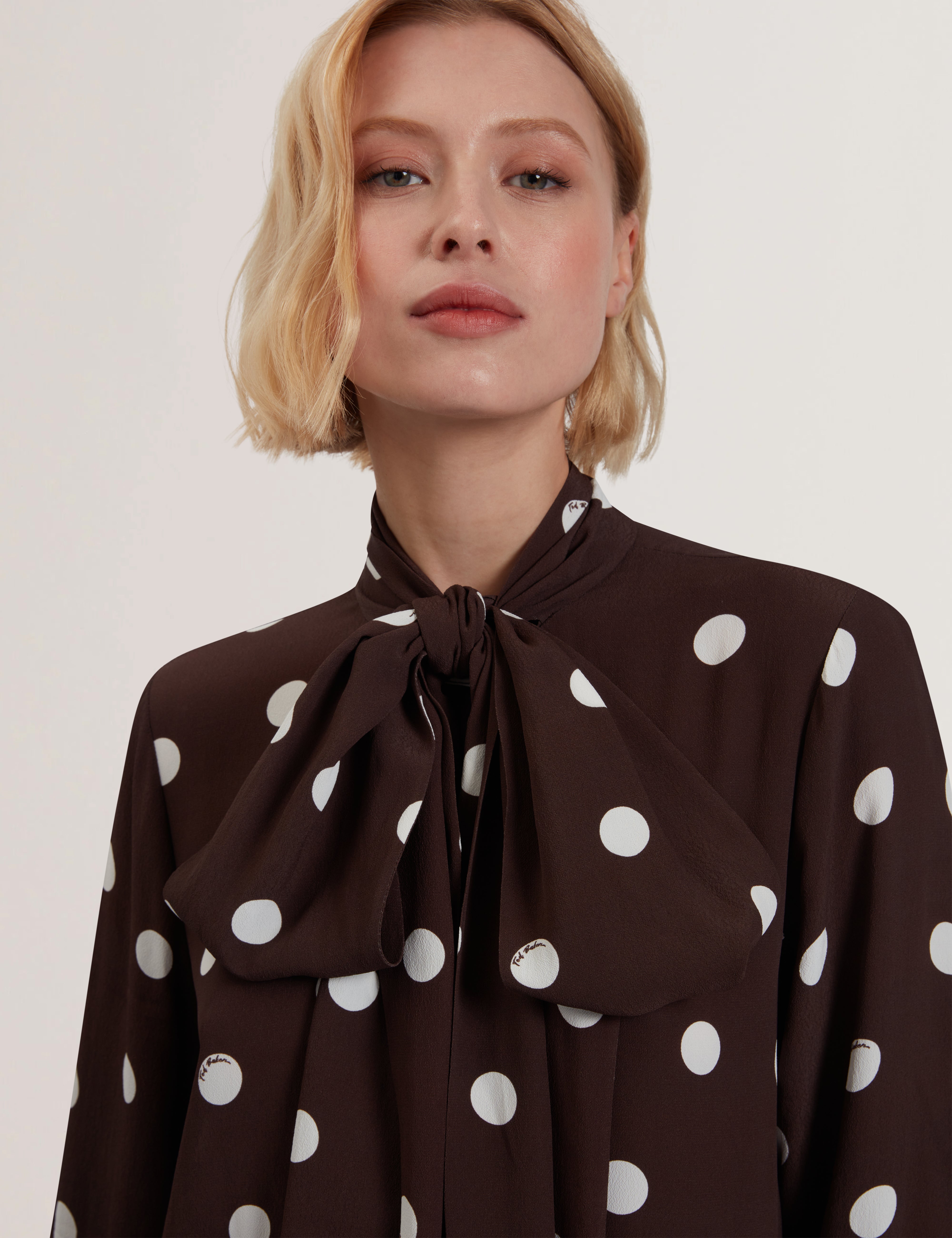 Elnie Scarf Detail Midi Dress Dk-Brown