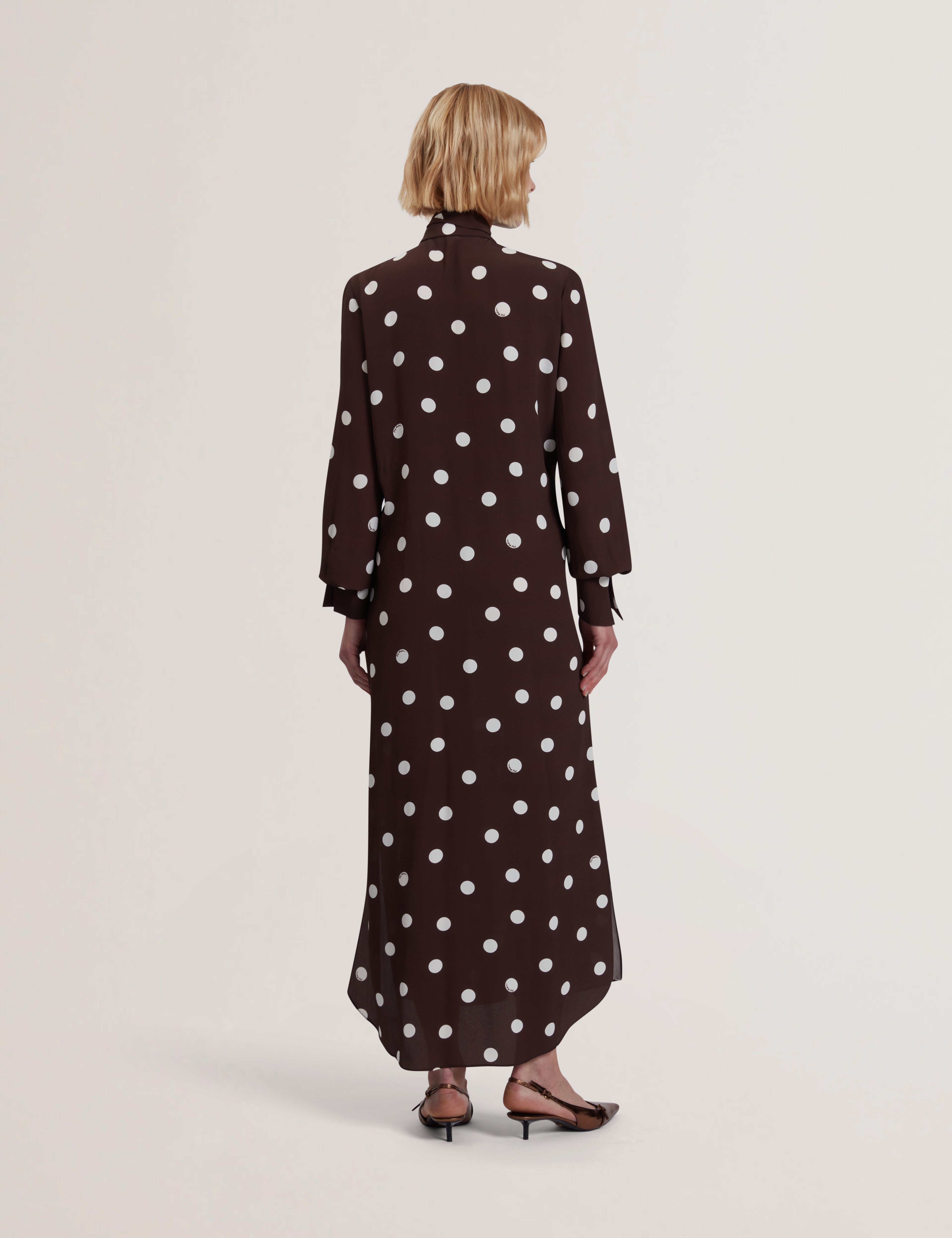 Elnie Scarf Detail Midi Dress Dk-Brown