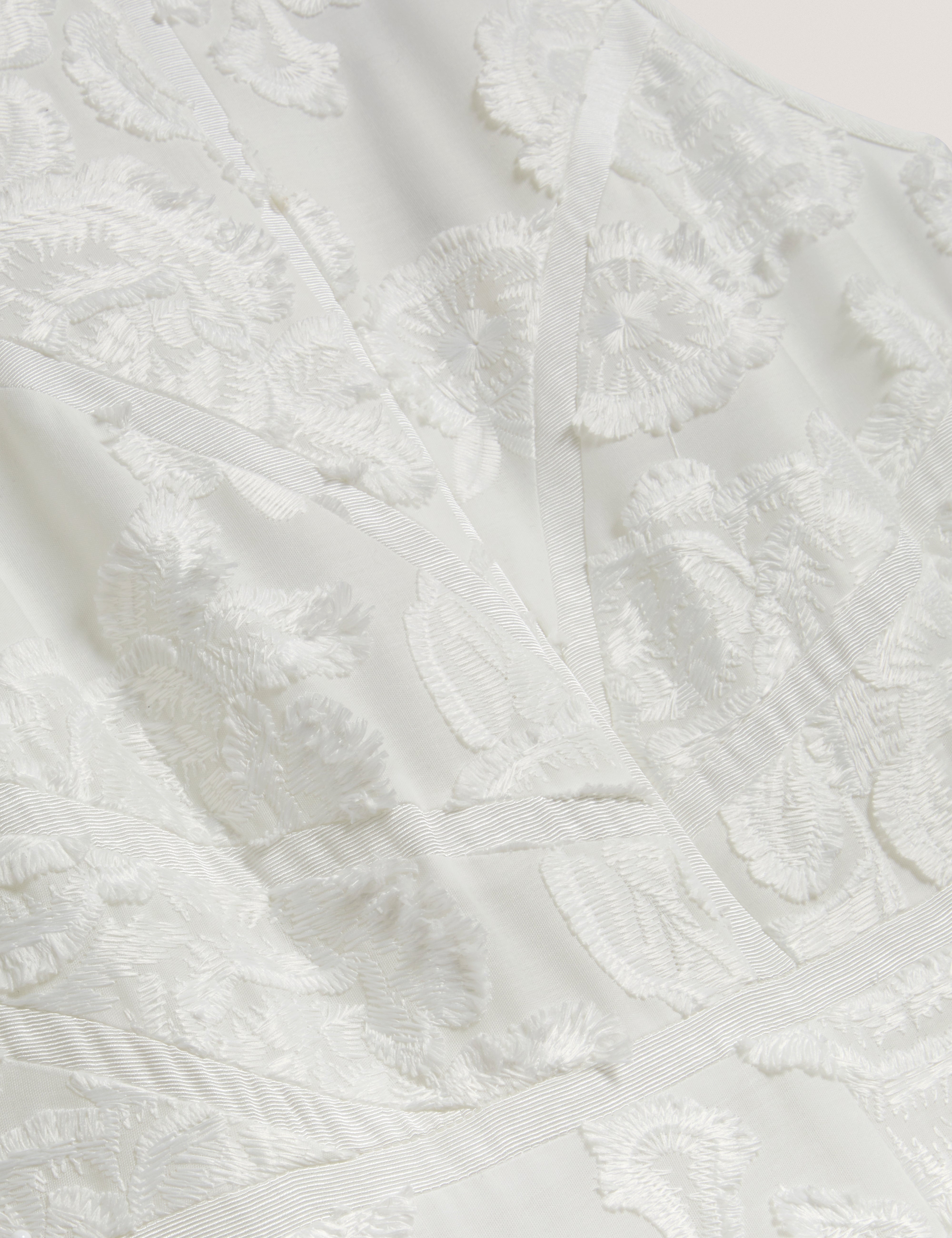 Enkoaa Binding Detail Textured Midi Dress White