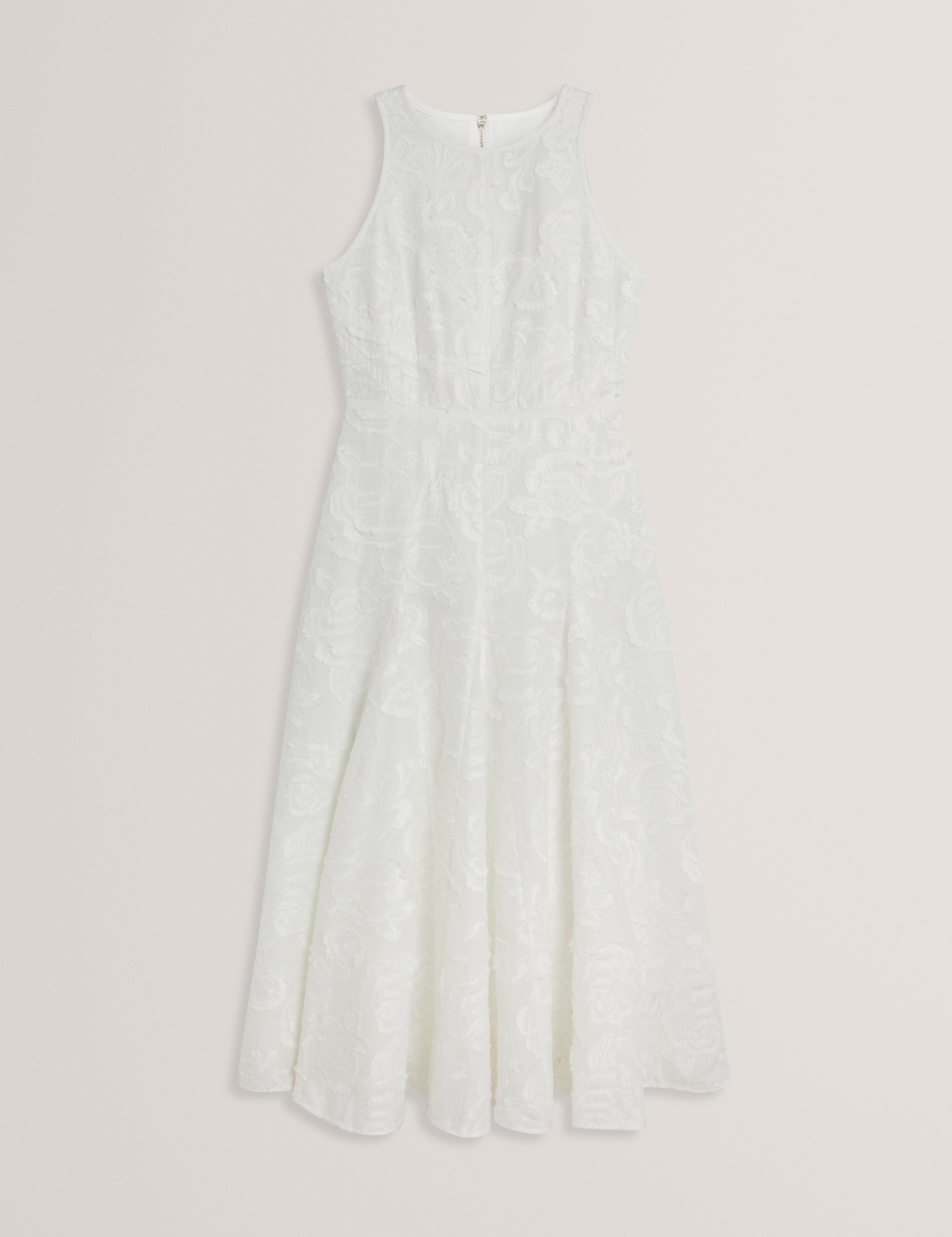 Enkoaa Binding Detail Textured Midi Dress White