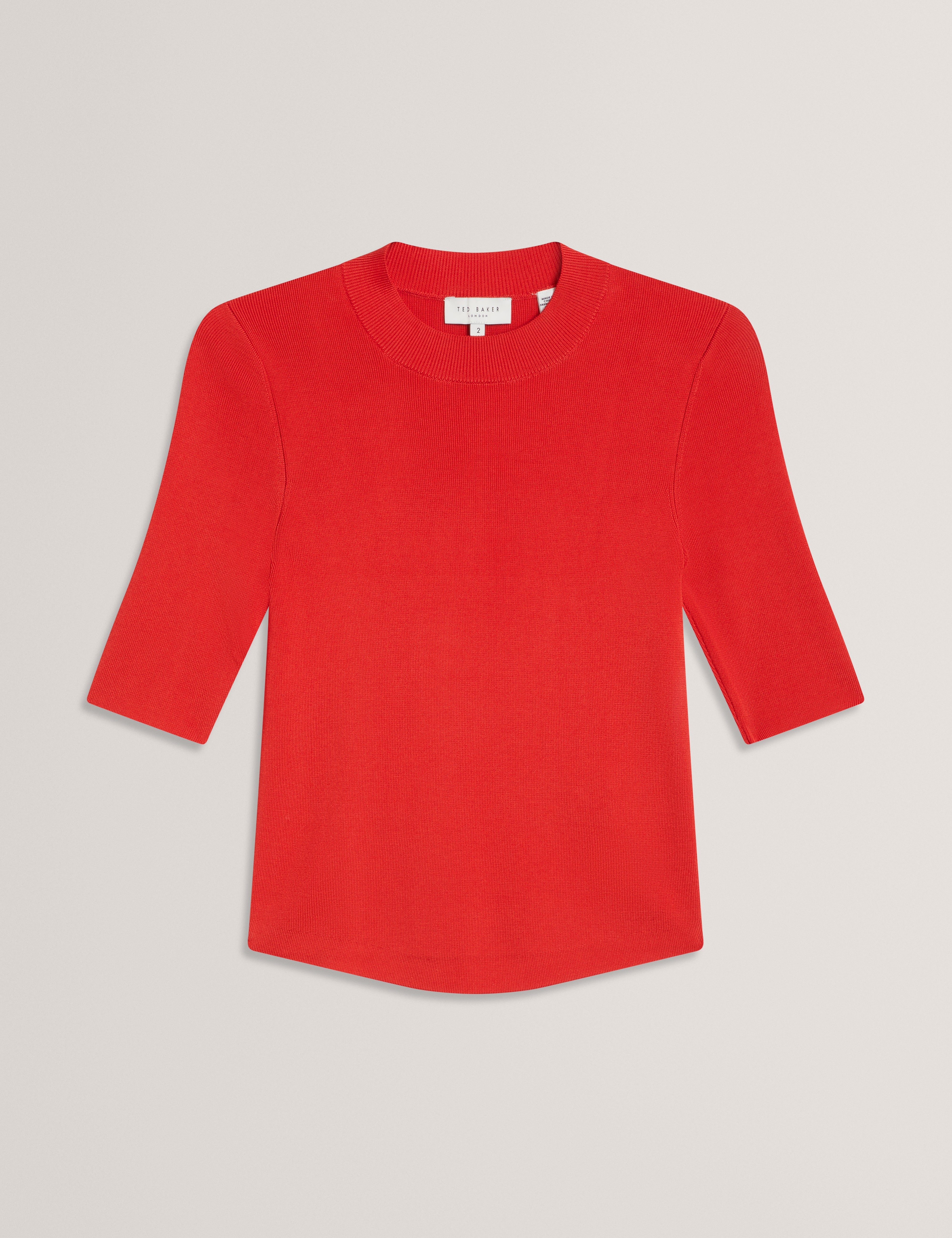 تيشيرت فيليكسيا المحبوك بنصف كم أحمر