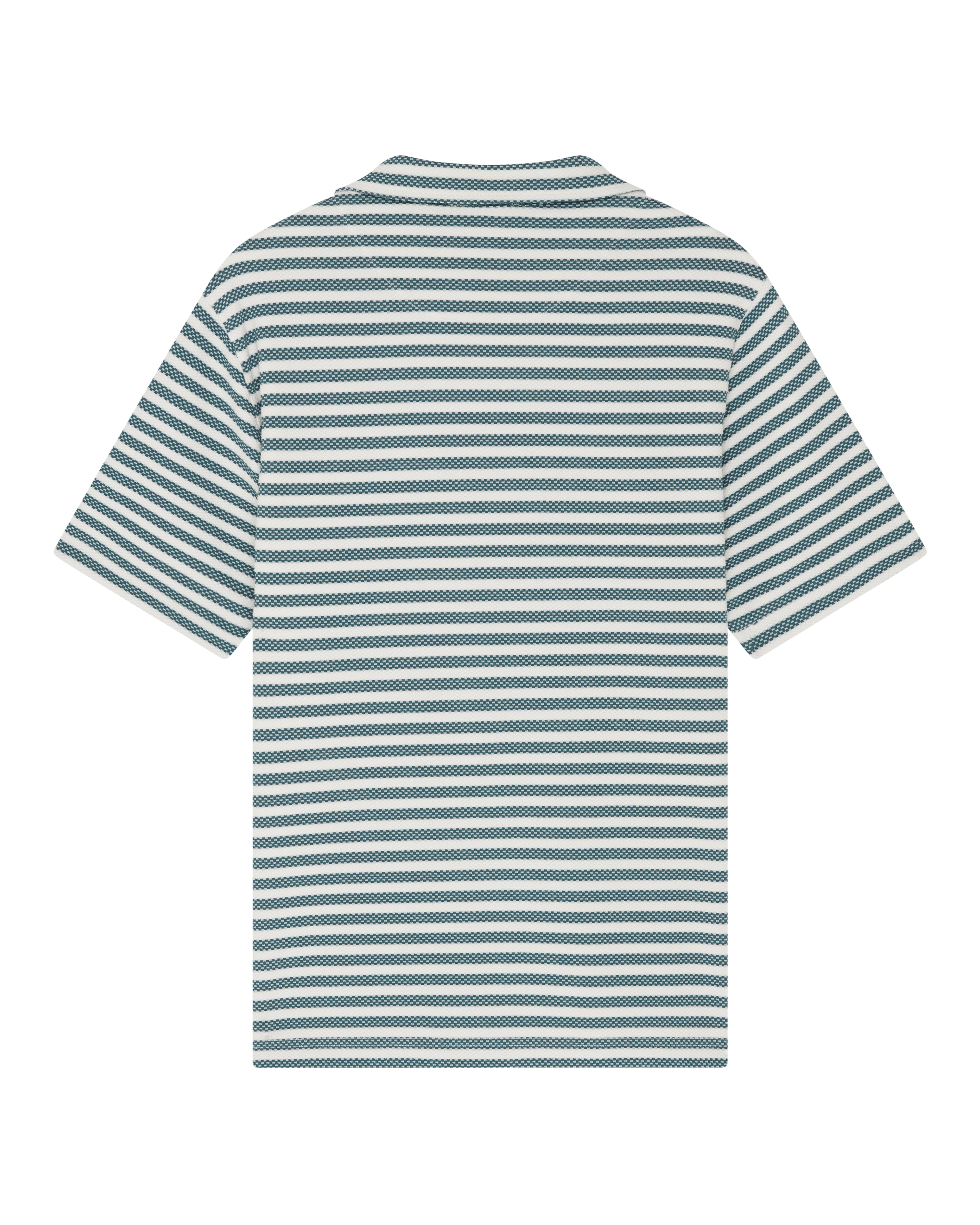 Fischer Ss Open Neck Stripe Polo Dk-Green