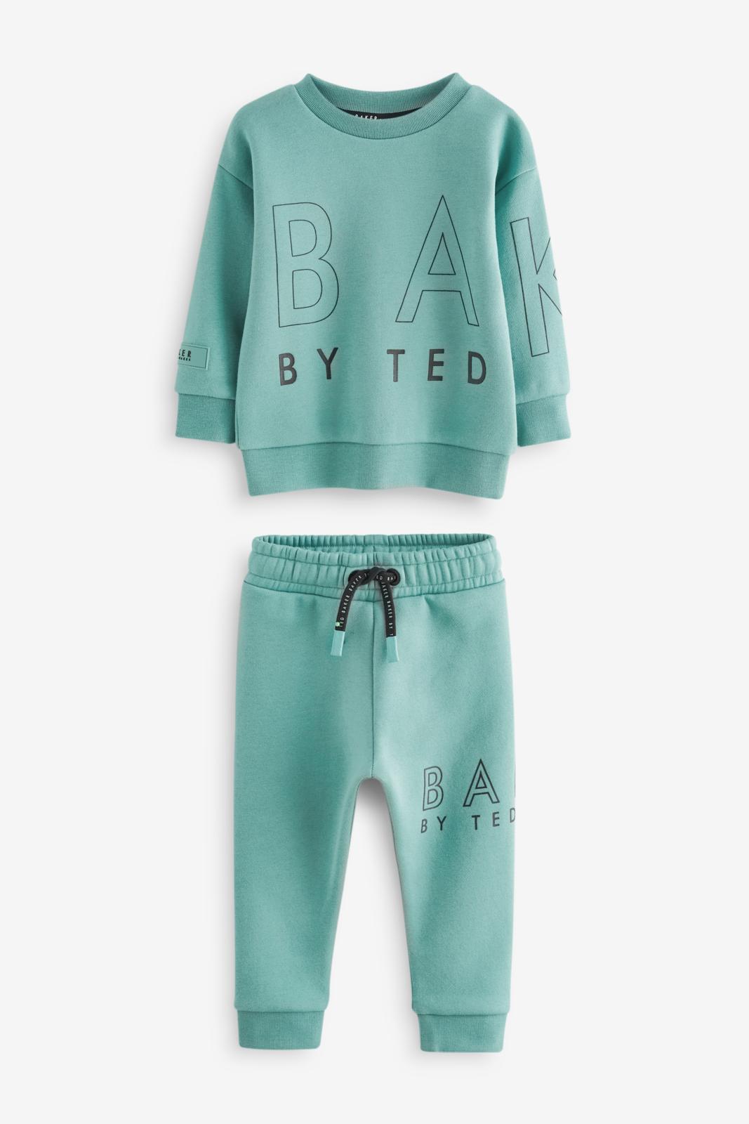 Letter Sweatshirt And Joggers Set Green